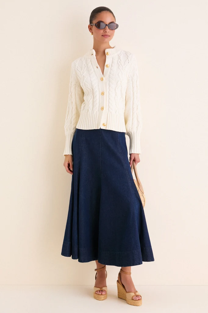 Ivory Cotton Colette Cardigan