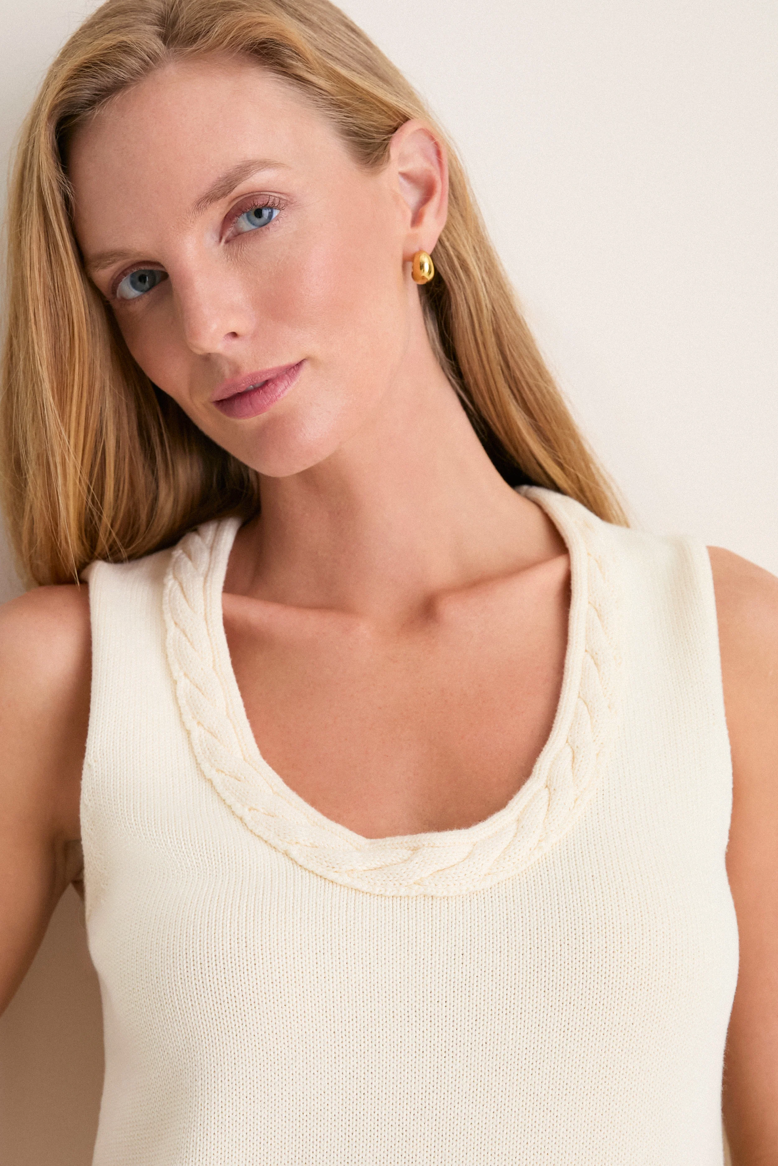 Ivory Cotton Rope Mariner Tank - Image 5