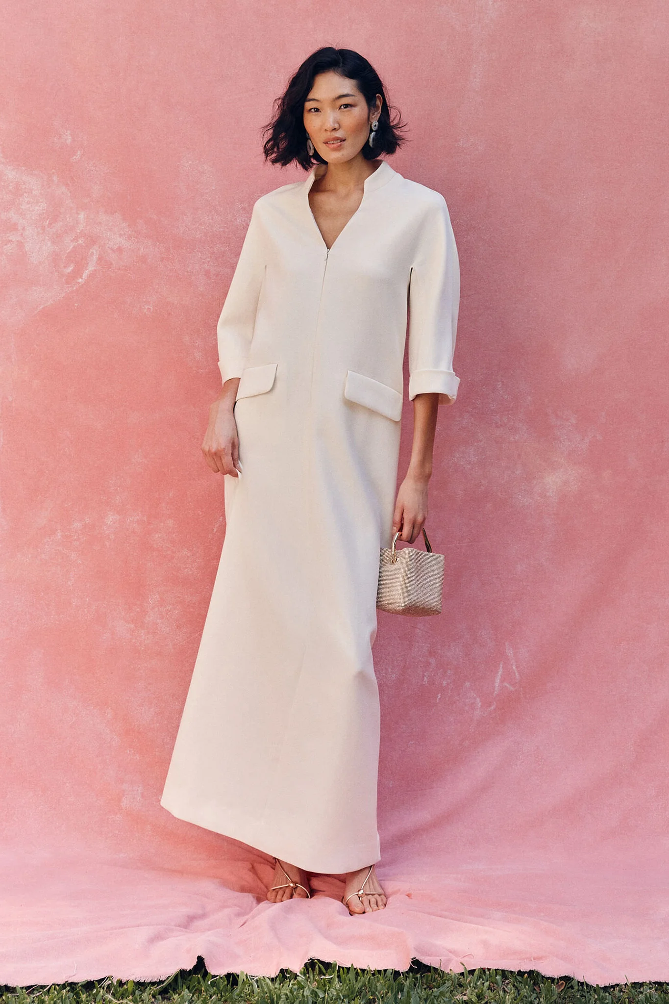 Ivory Crepe Carolina Maxi Dress - Image 2