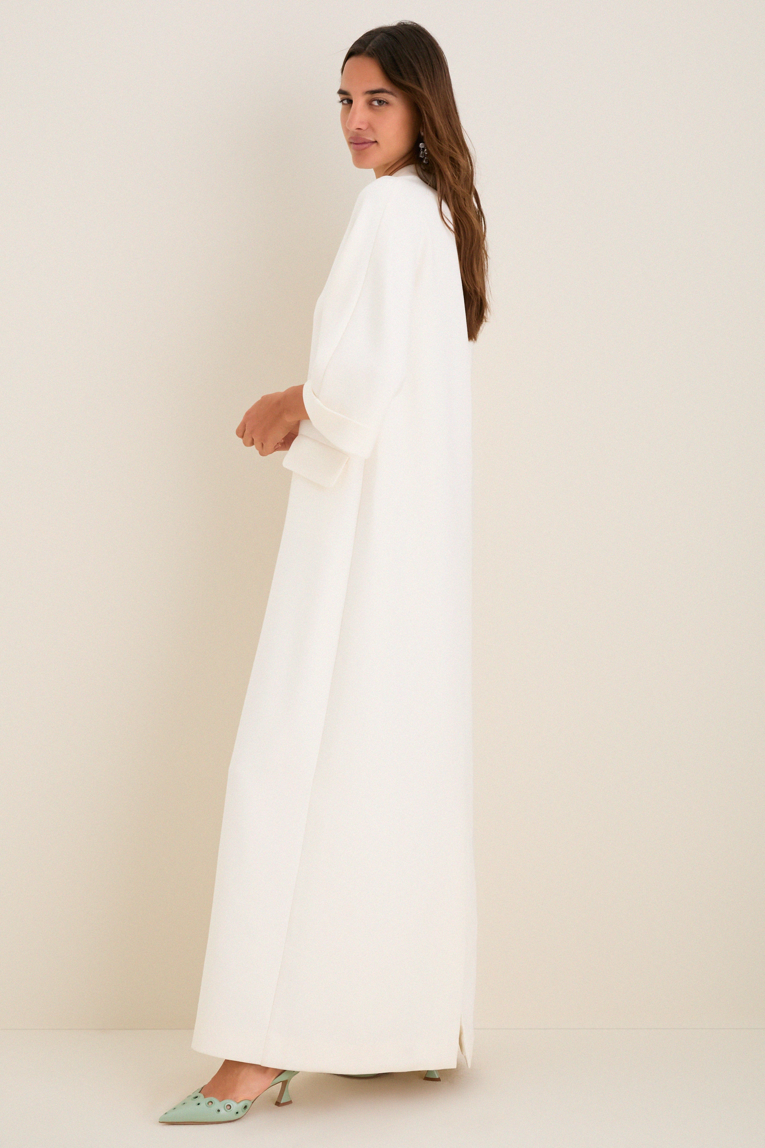 Ivory Crepe Carolina Maxi Dress - Image 4