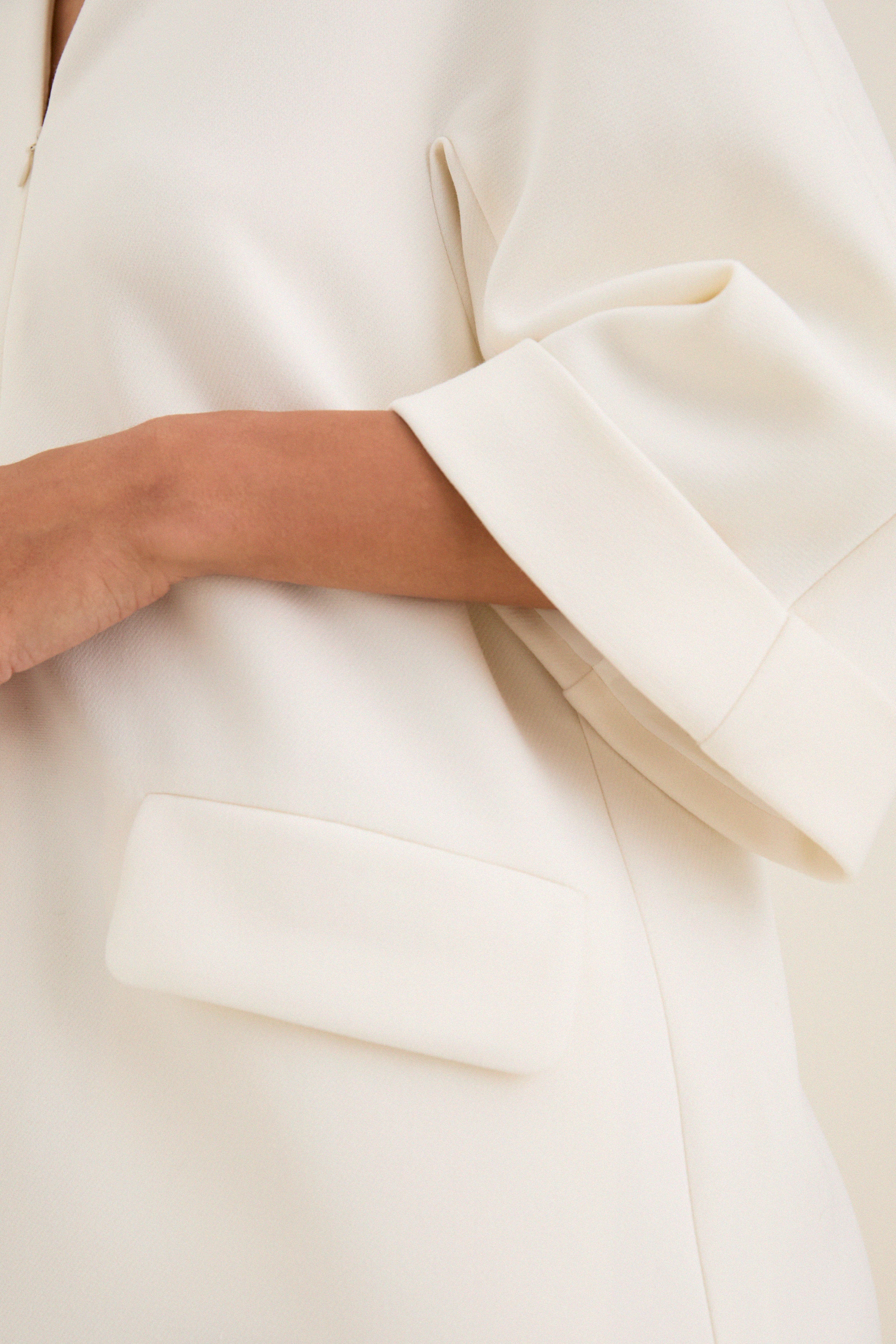 Ivory Crepe Carolina Maxi Dress - Image 6