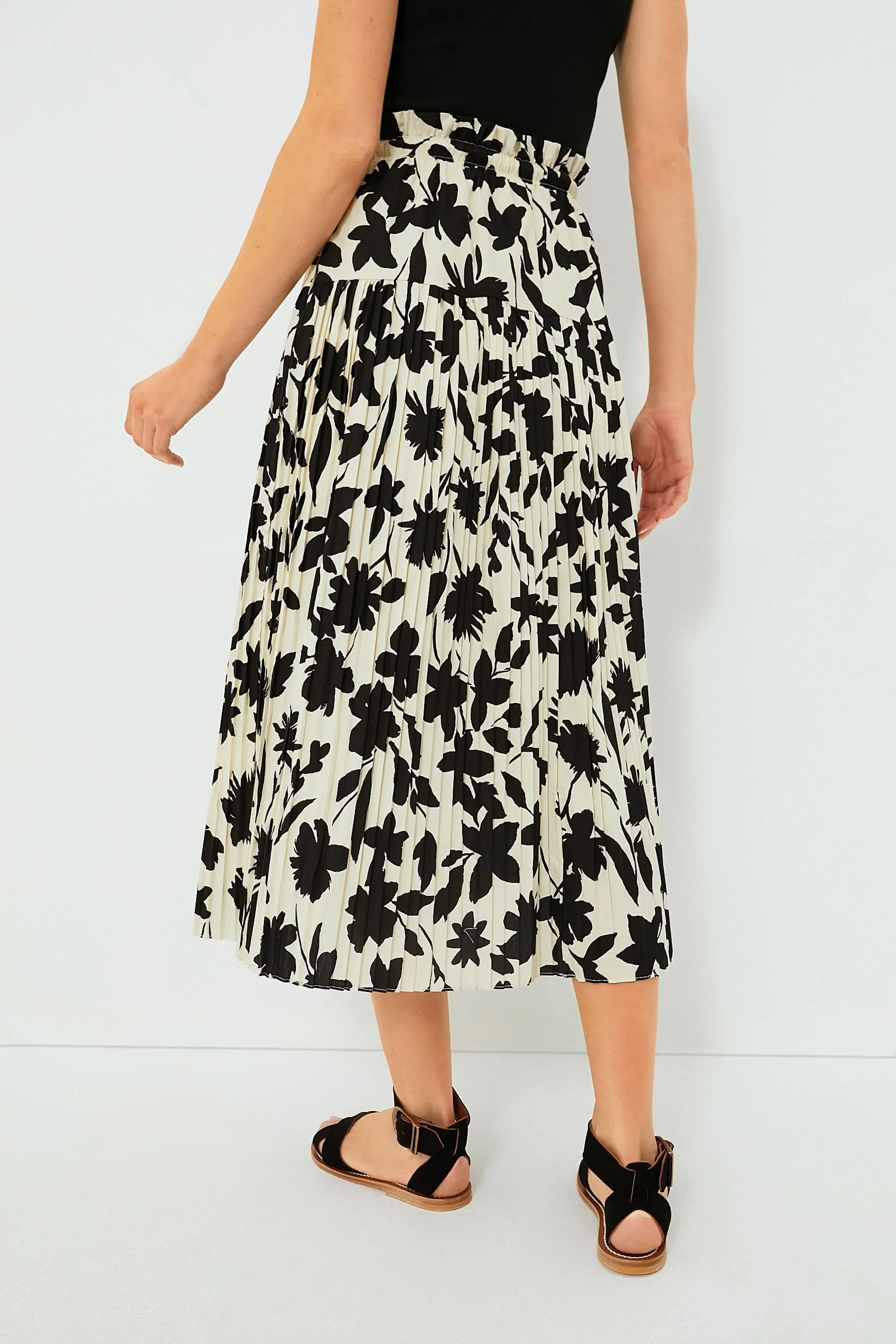 Exclusive Ivory Floral Midi Skirt - Image 4