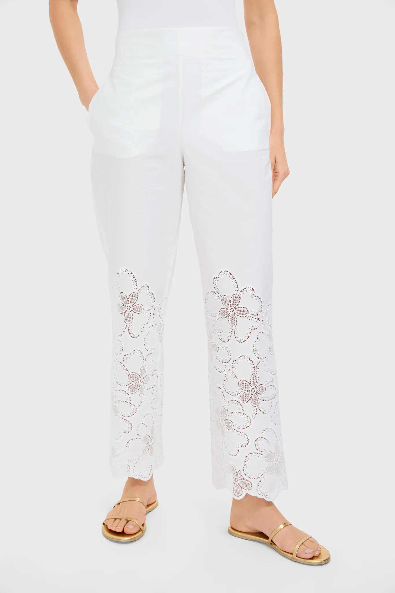 Ivory Joshua Lace Trousers - Image 2