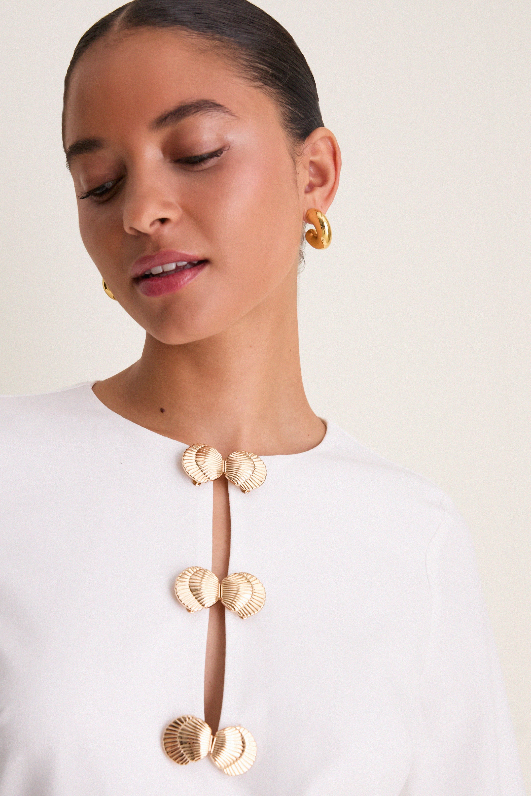 Ivory Linen Shell Hardware Etta Mini Caftan - Image 2
