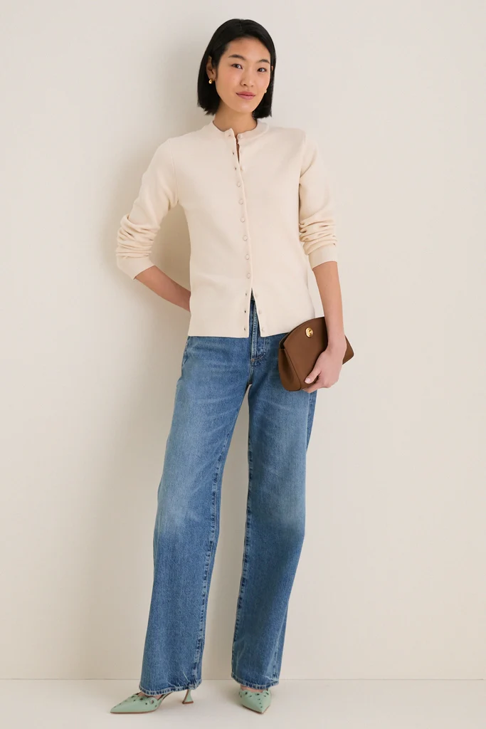 Ivory Structured Margaux Cardigan - Image 3