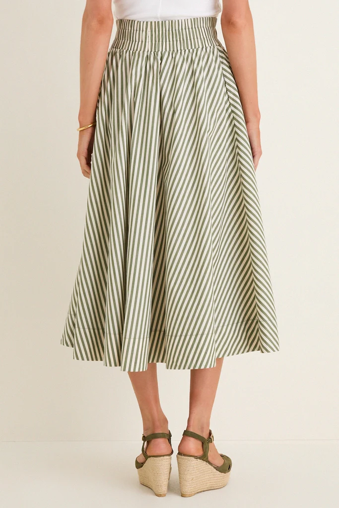 Jardin Stripe Cotton Poplin Niki Circle Skirt - Image 5