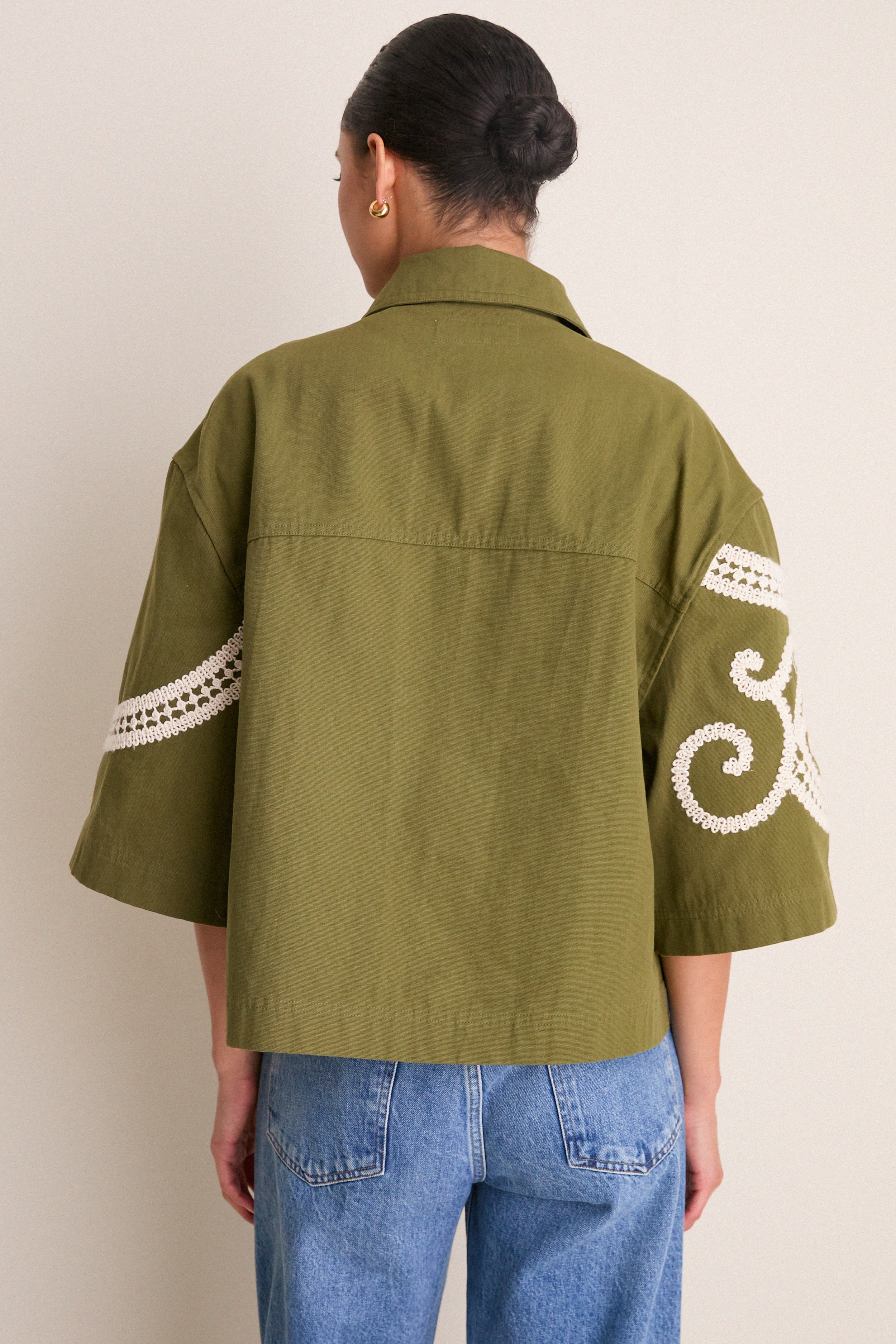 Kaki Flowers Como Jacket - Image 4