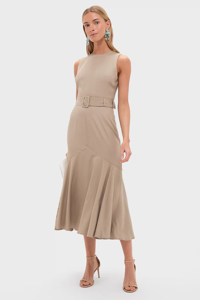 Khaki Autumn Midi Dress - Image 2