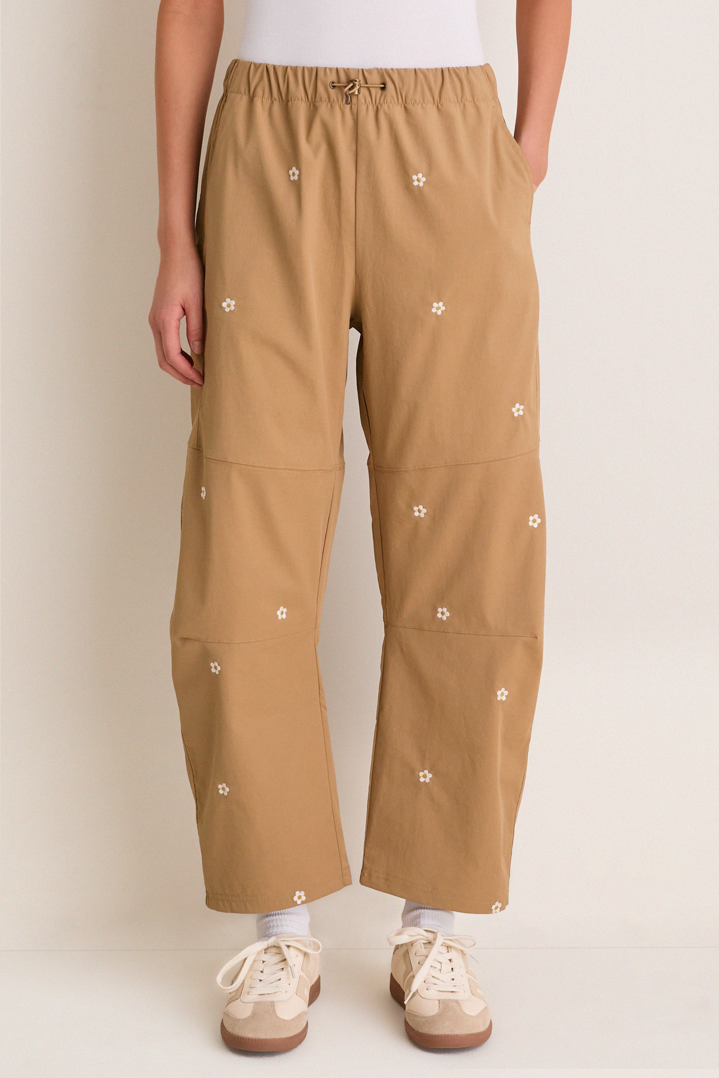 Khaki with Daisy Embroidery Outpost Pant