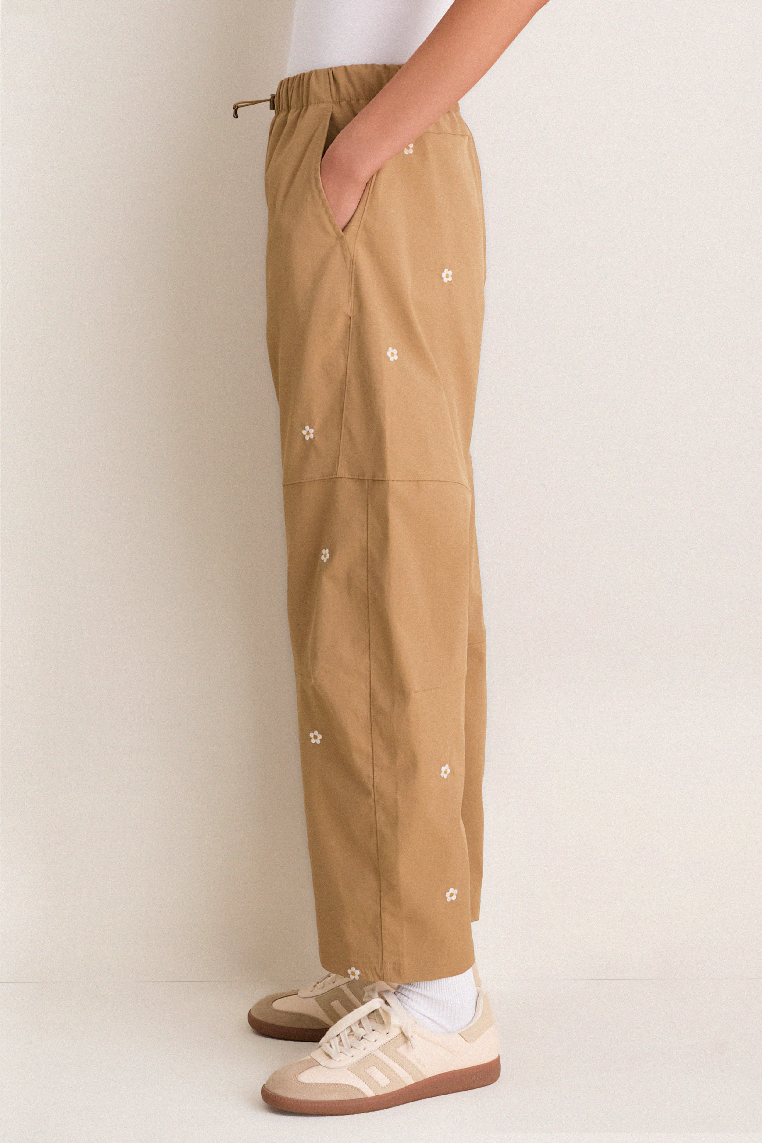 Khaki with Daisy Embroidery Outpost Pant - Image 3