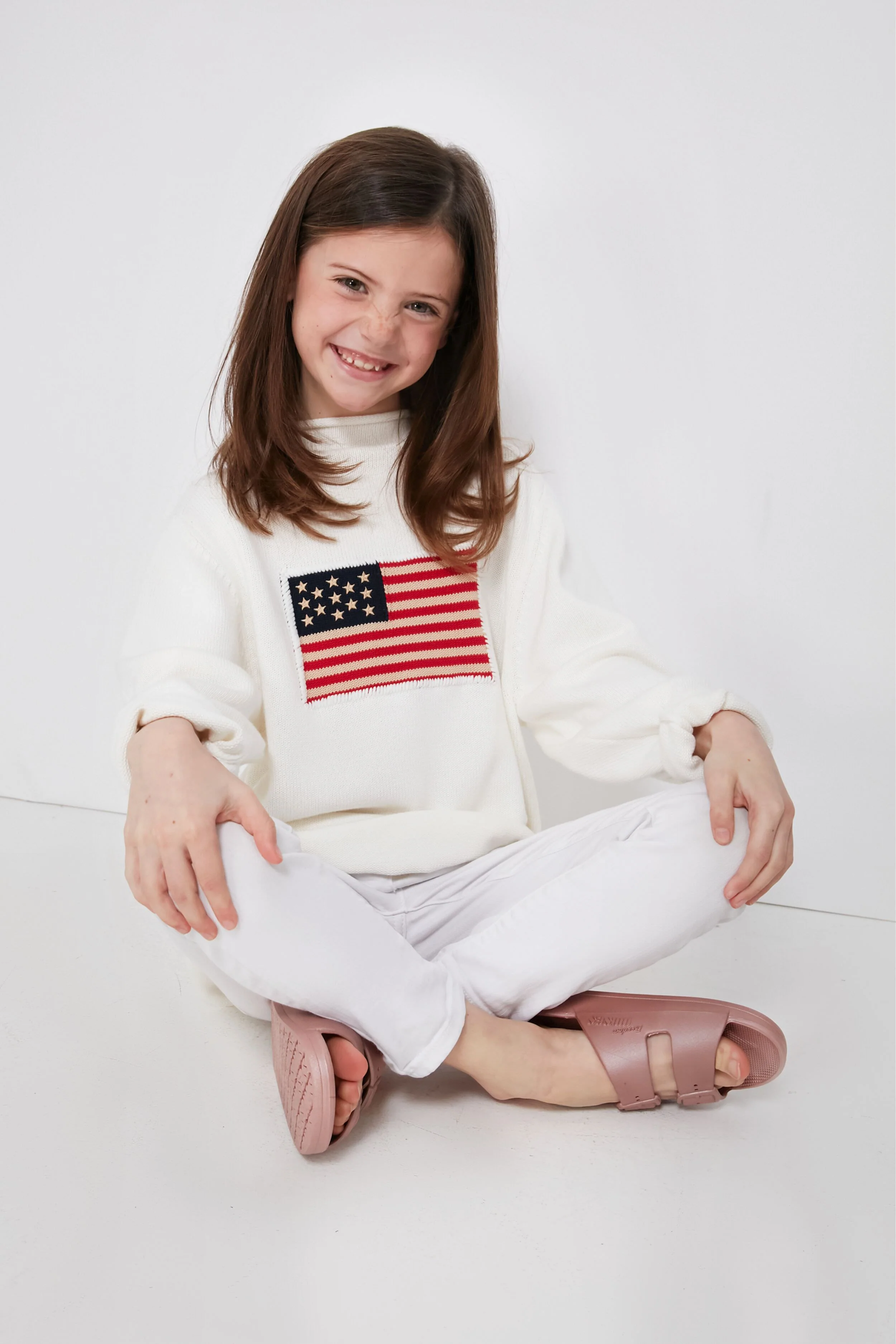 Kid's Ivory Americana Sweater - Image 2