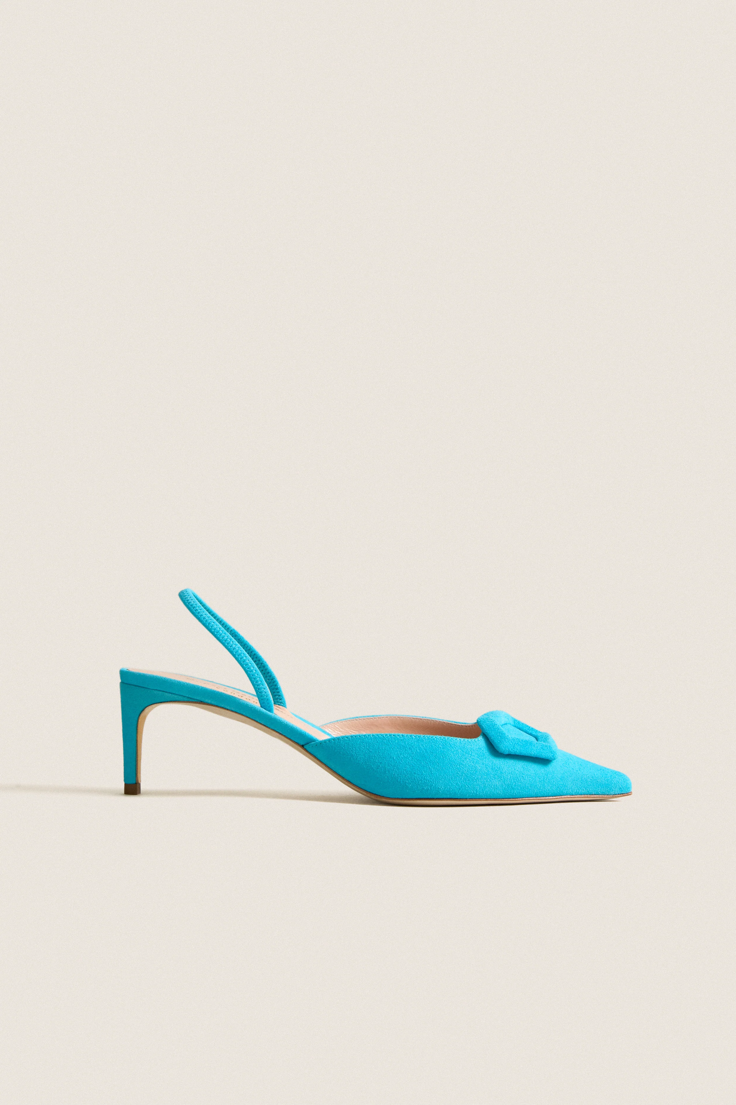 Lagoon Suede Aminita Heels with Covered Cubic - Image 6