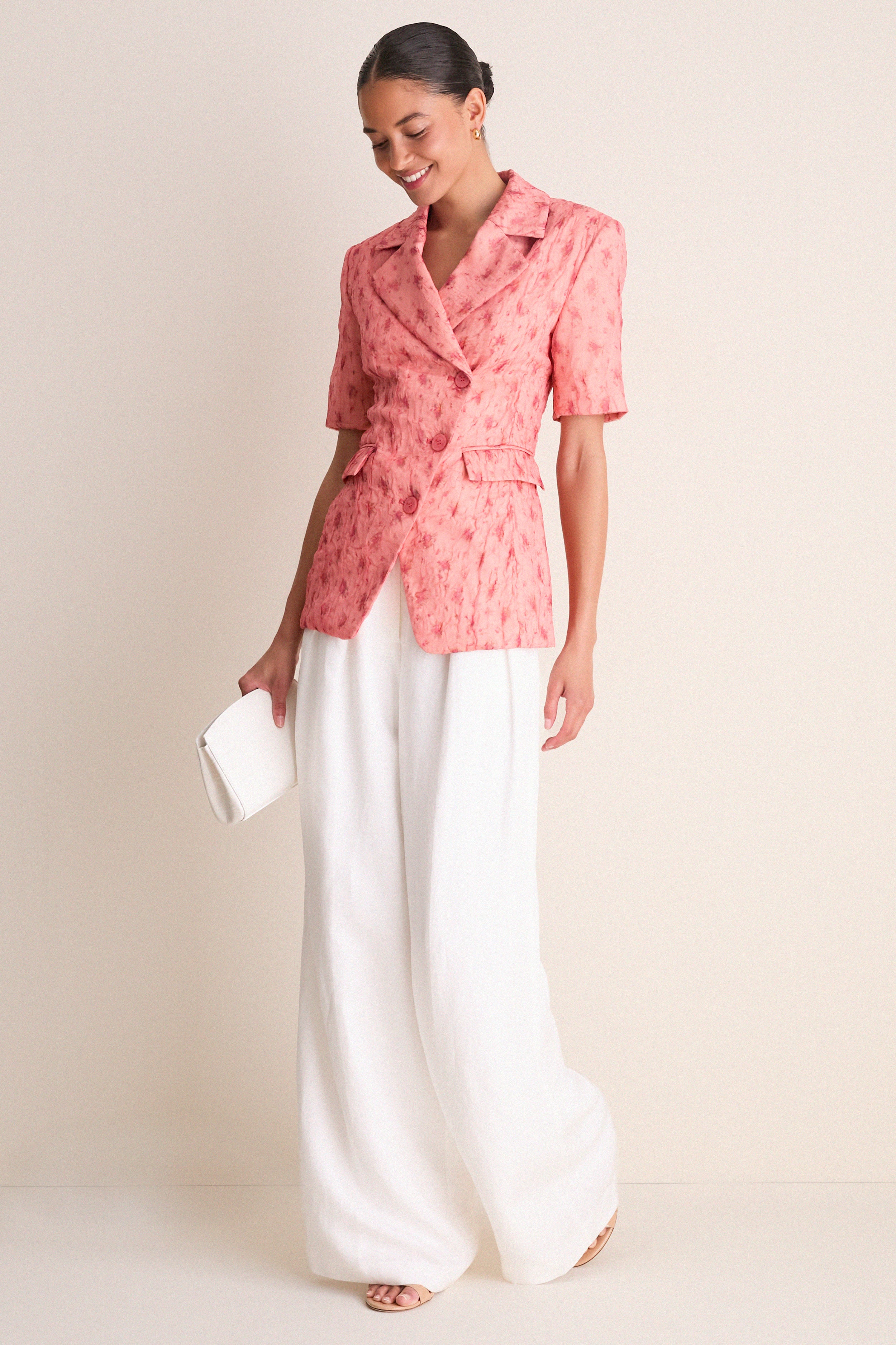 Lantana Shibori Organza Short Sleeve Blazer - Image 2