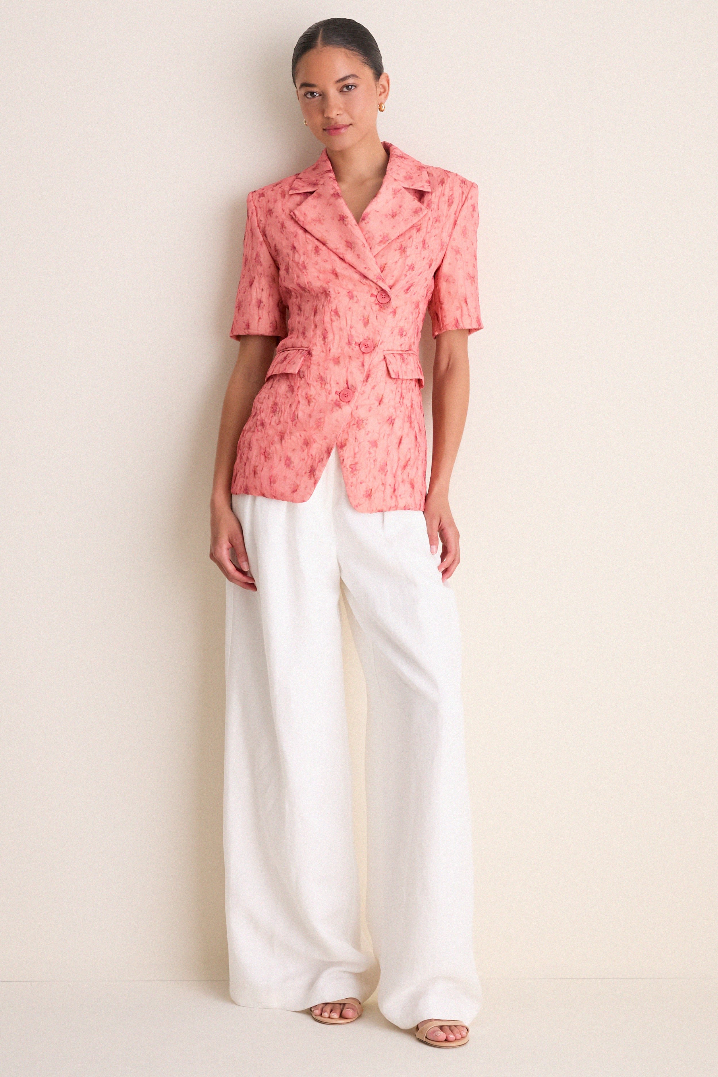 Lantana Shibori Organza Short Sleeve Blazer - Image 6