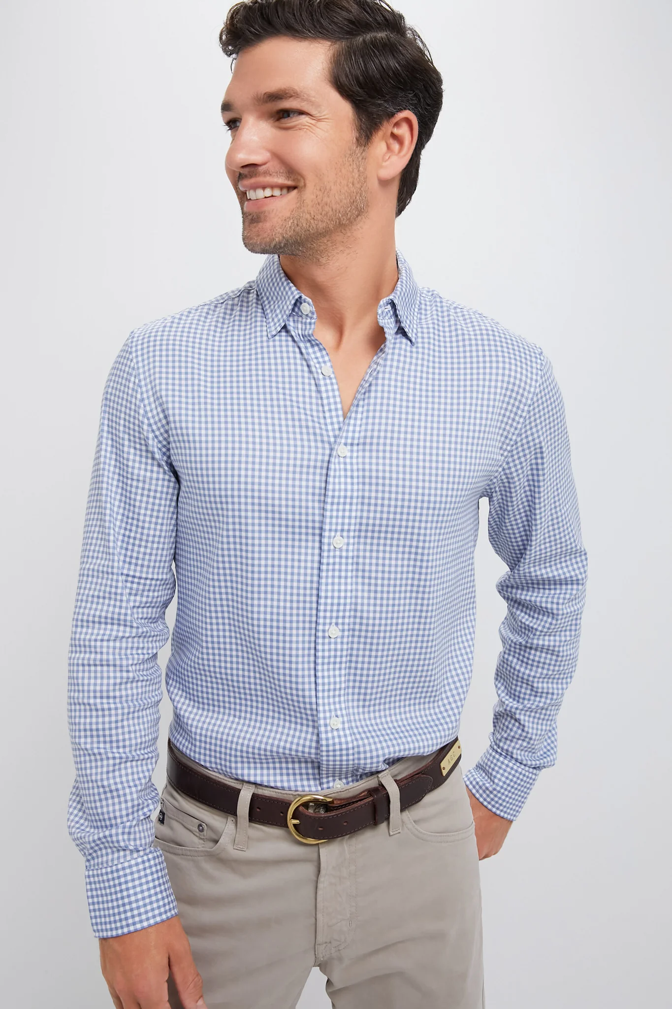 Light Blue Gingham Movement Shirt - Image 6