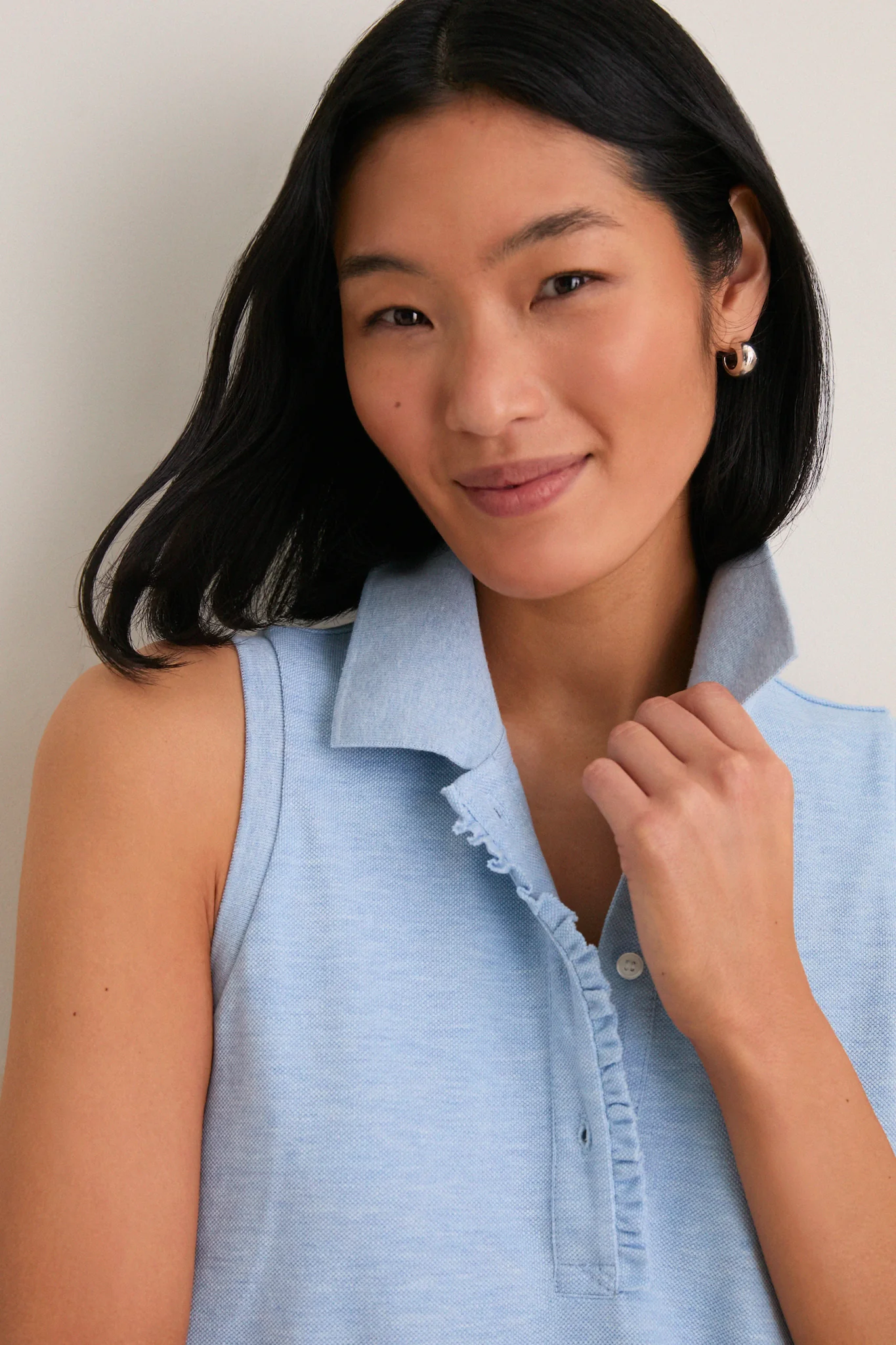 Light Blue Pique Margaret Polo Dress - Image 5