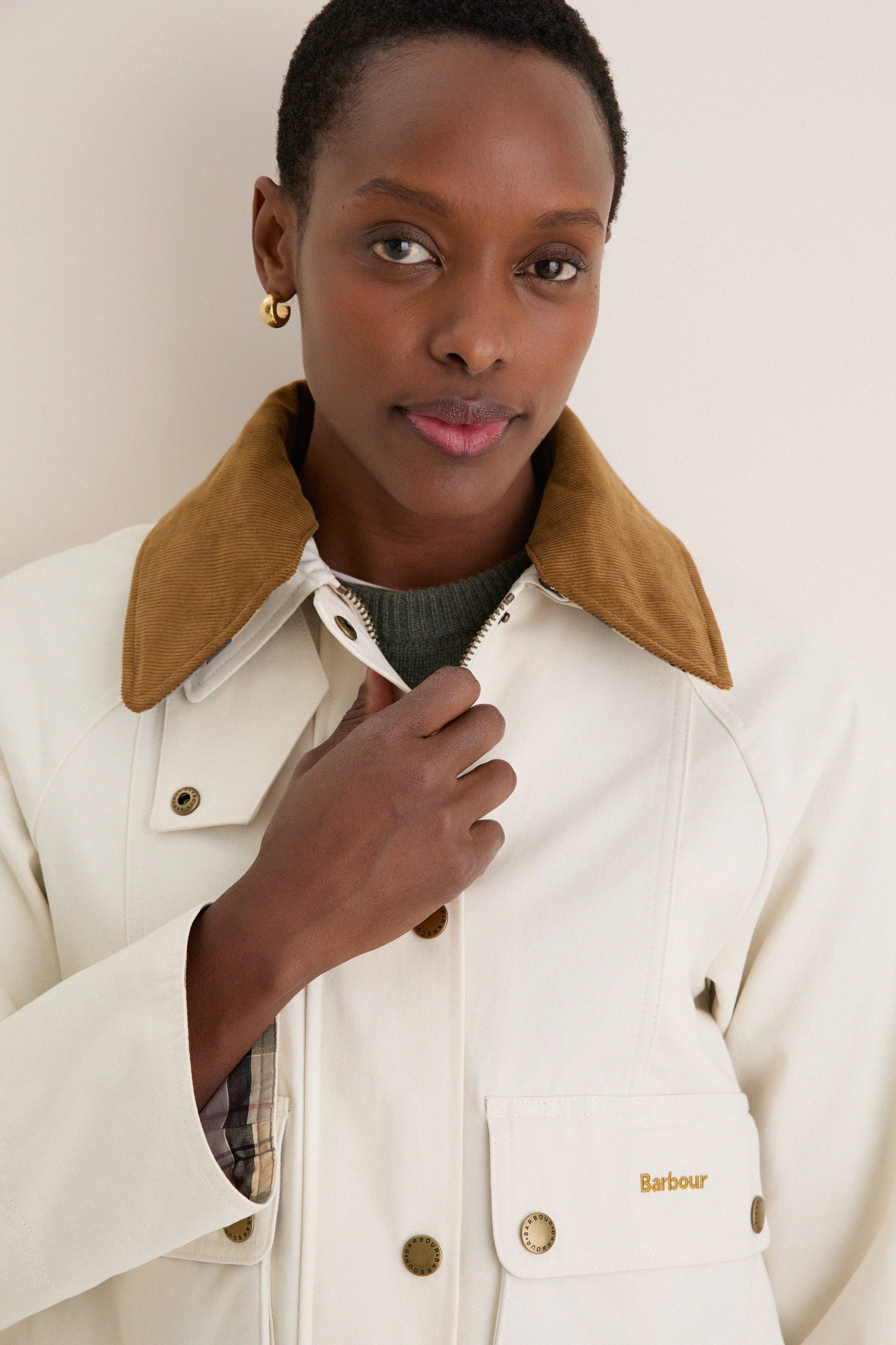 Light Pearl Cropped Beadnell Casual Jacket - Image 9