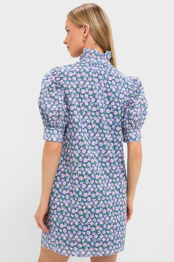 Lilac Ditsy Floral Mini Louisa Dress - Image 5