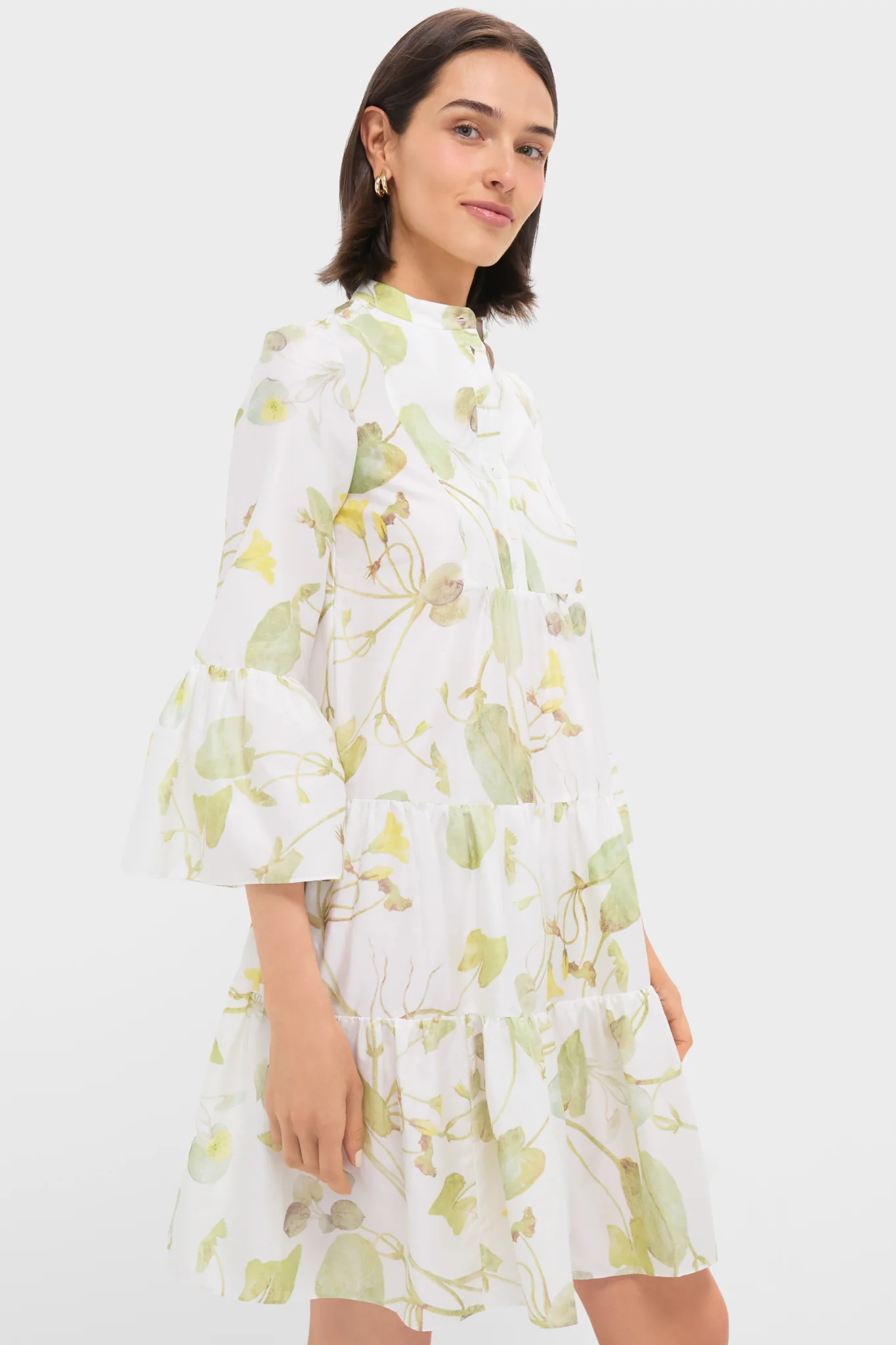 Lilypad Vine White Tiered Hem Mini Dress - Image 3