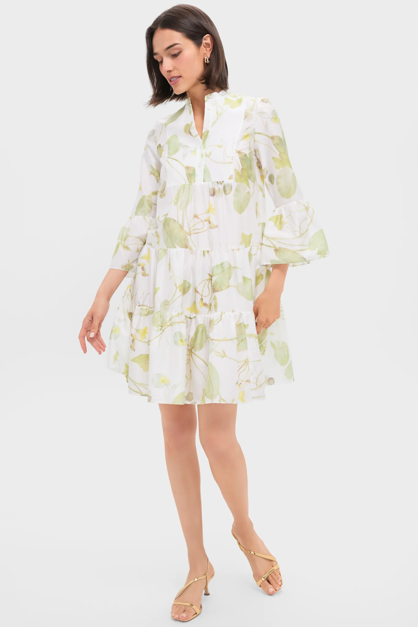 Lilypad Vine White Tiered Hem Mini Dress - Image 6