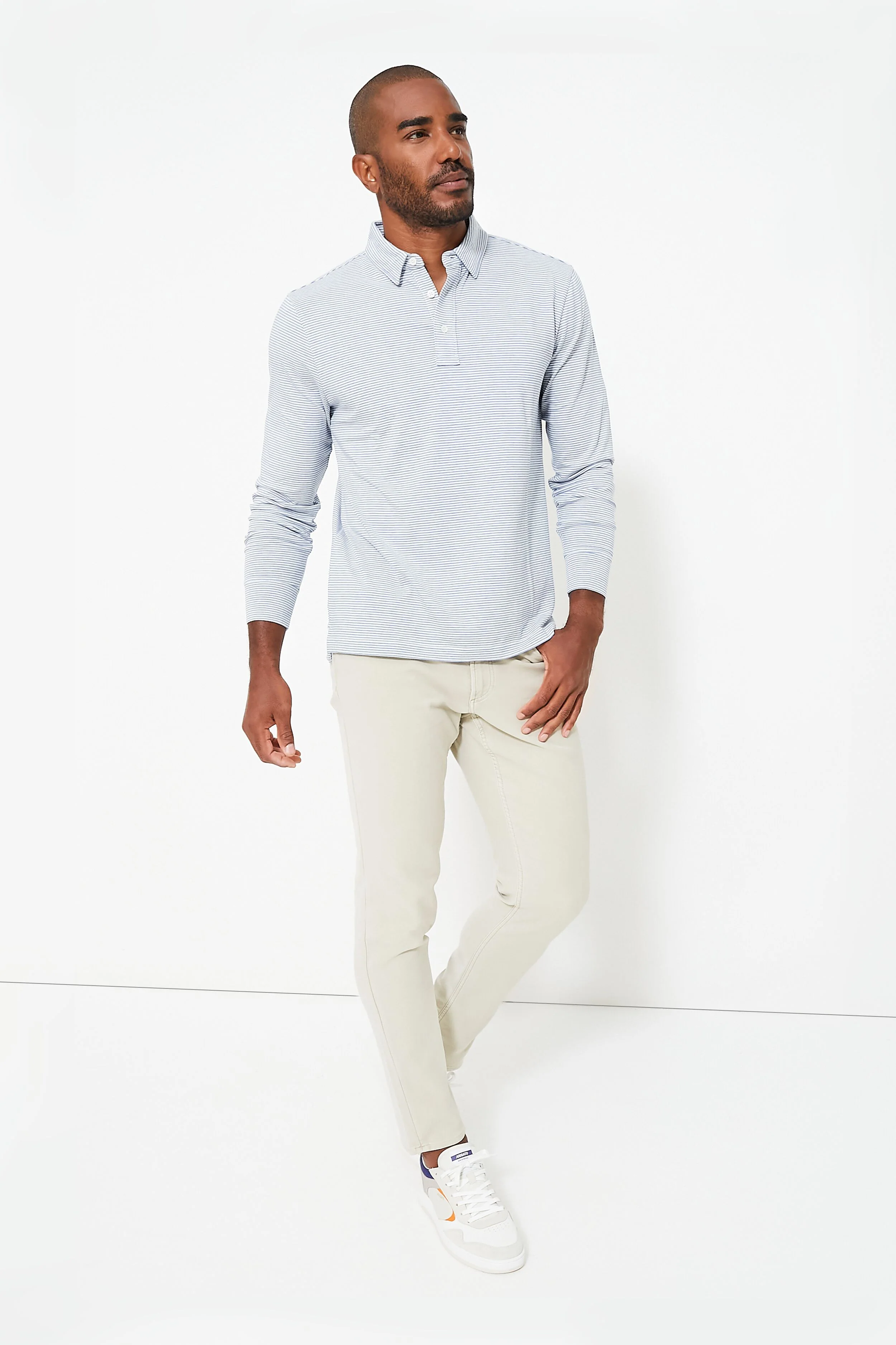 Madaket Stripe Long Sleeve Movement Polo - Image 8