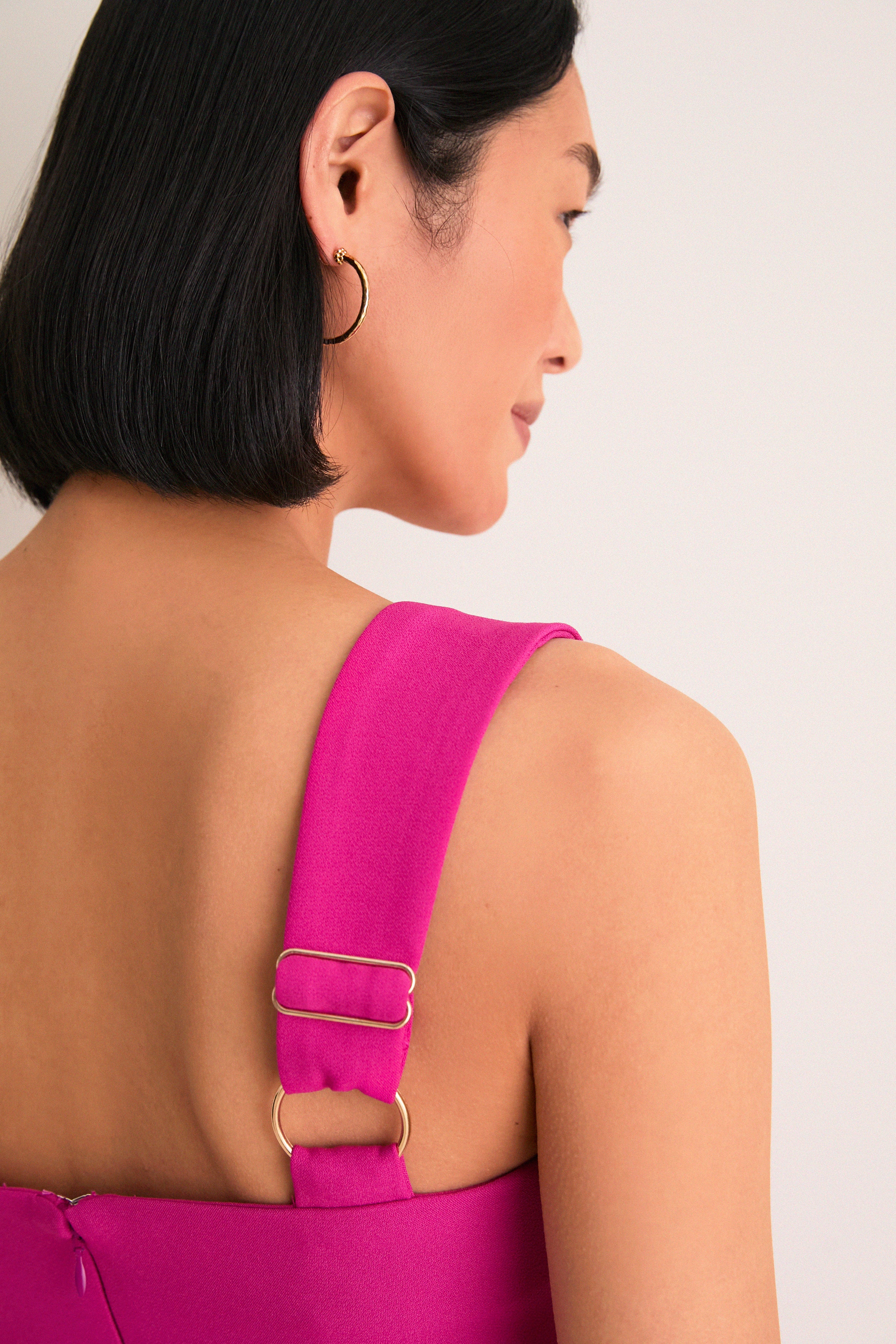 Magenta Pink Elva Midi Dress - Image 6