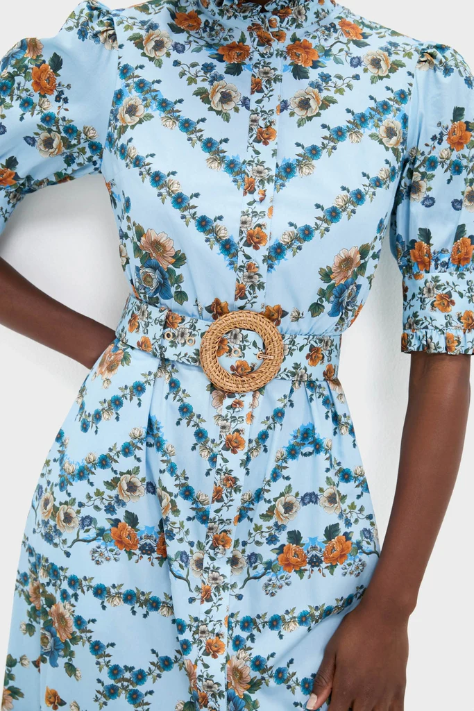 Magical Blossom Blue Marni Cotton Midi Dress - Image 6