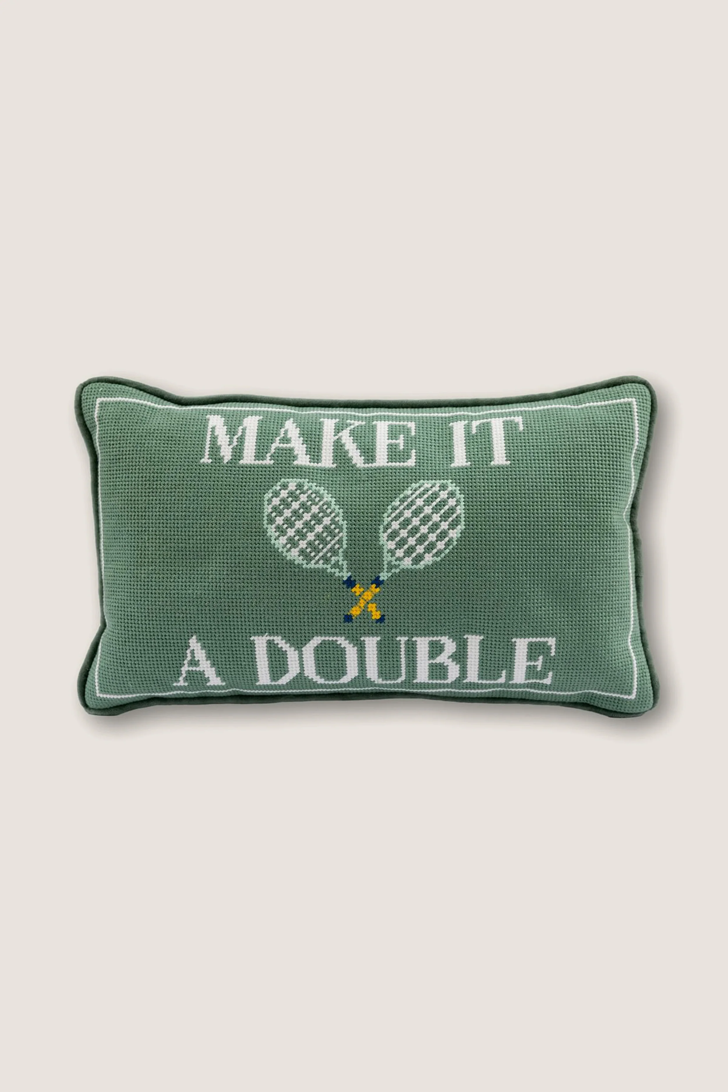 Make It A Double Needlepoint Pillow
