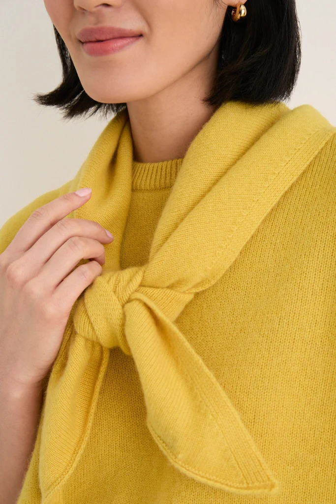 Marigold Cashmere Triangle Scarf - Image 2