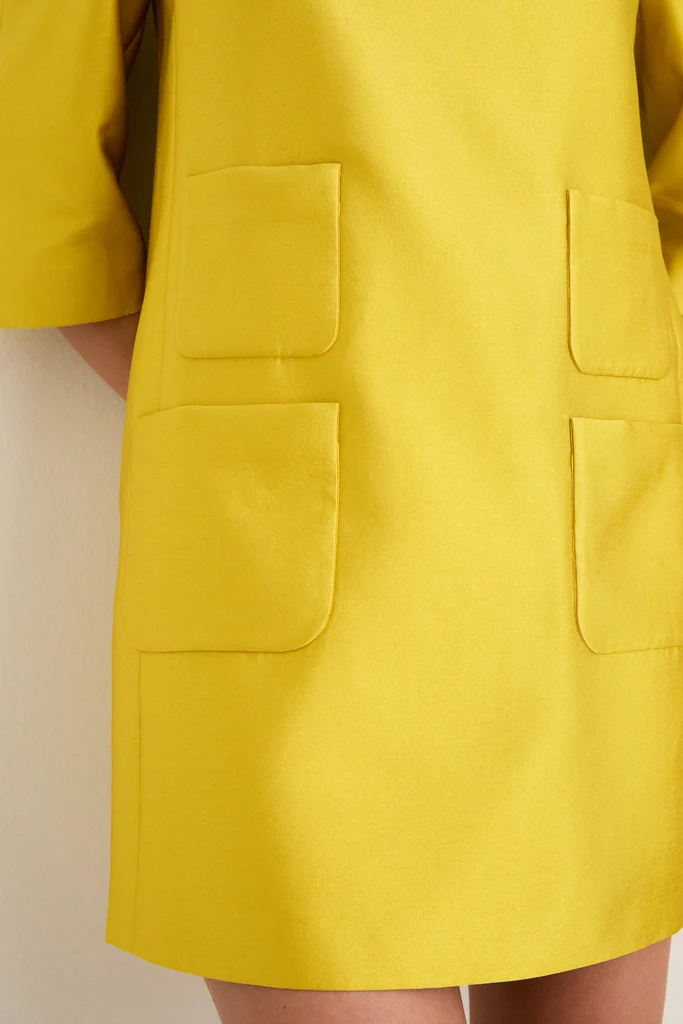 Marigold Dupioni Delphine Mini Dress - Image 6