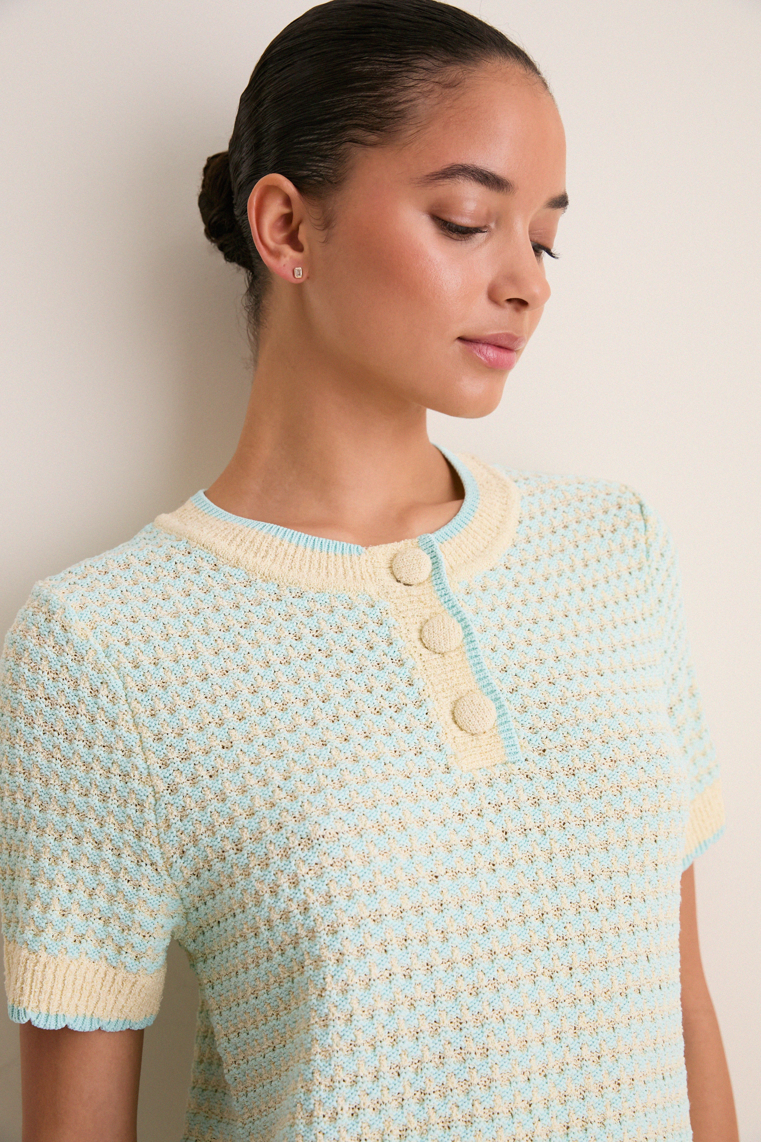 Mint Knit Short Sleeve Francine Shift Dress - Image 6