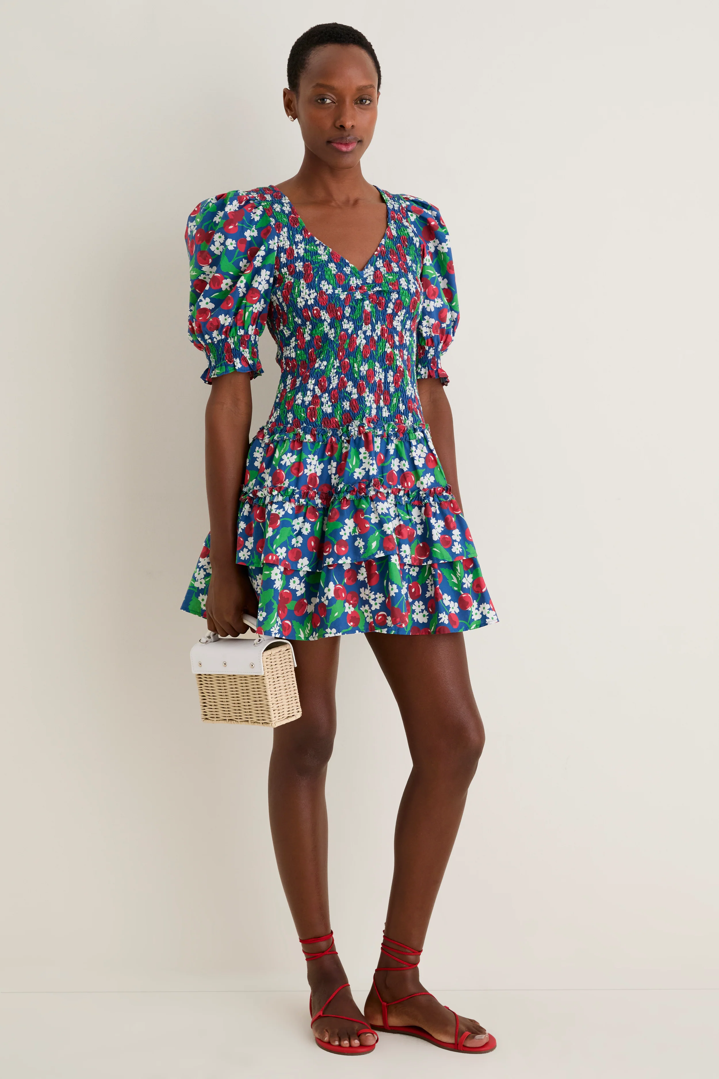 Miss Cherry Print Audrey Short Sleeve Dress - Image 2
