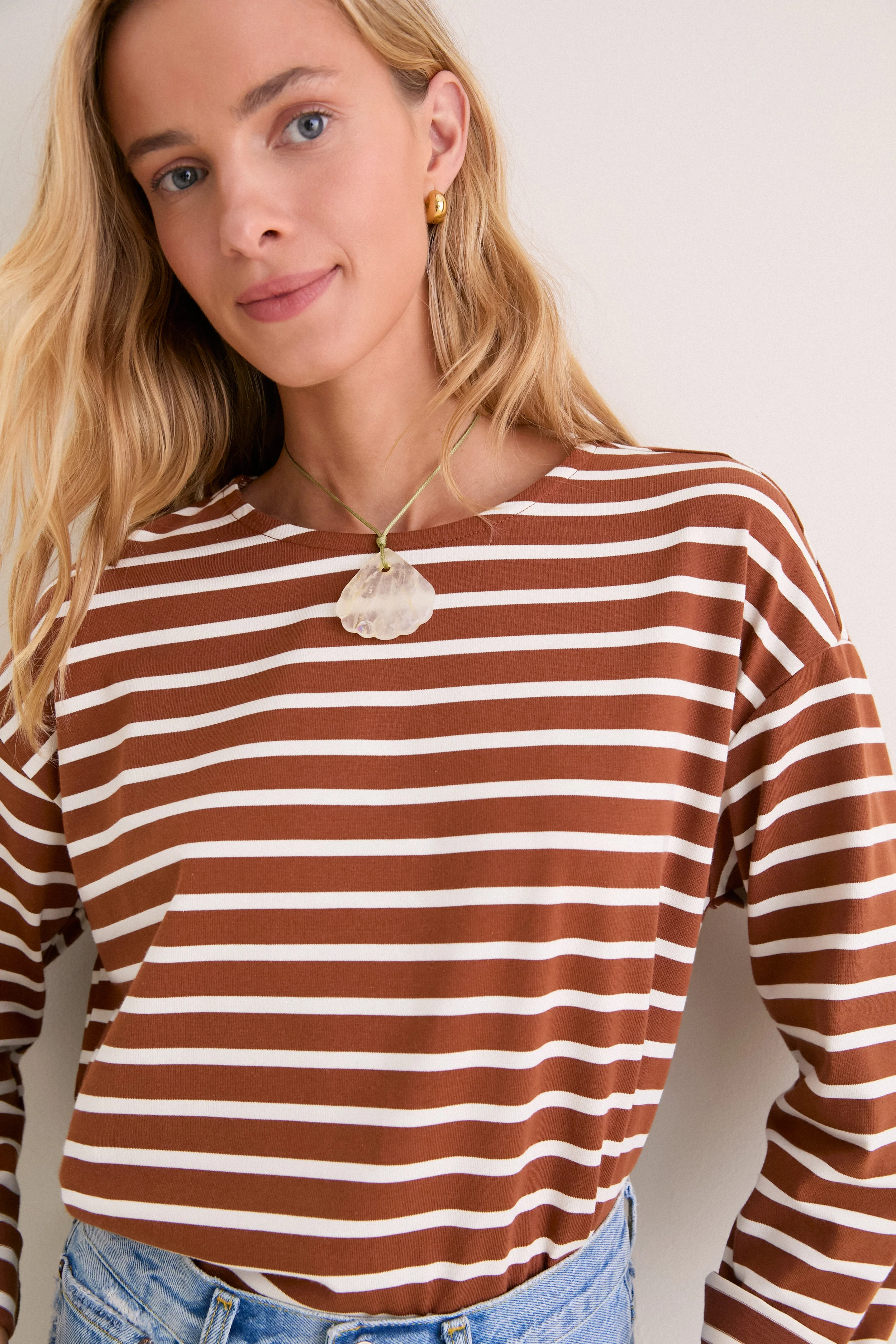 Mocha Stripe Knit Odie Tee - Image 5