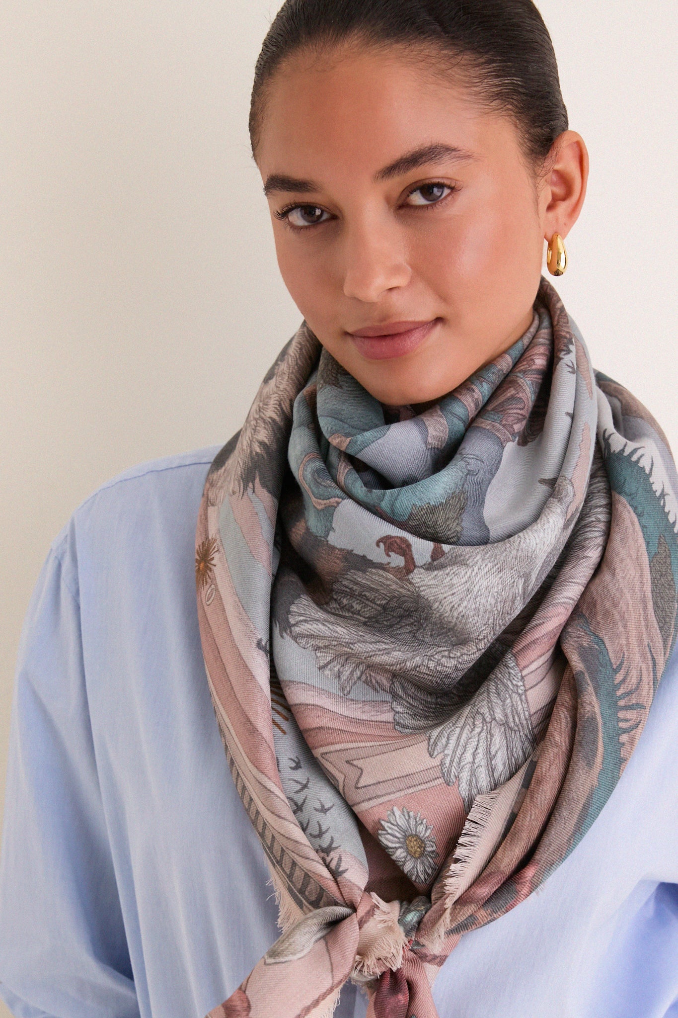 Morello and Mint Medici Cheetah Square Scarf - Image 4