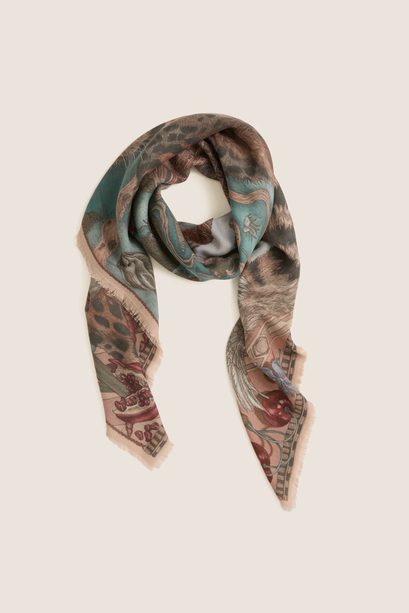Morello and Mint Medici Cheetah Square Scarf - Image 5