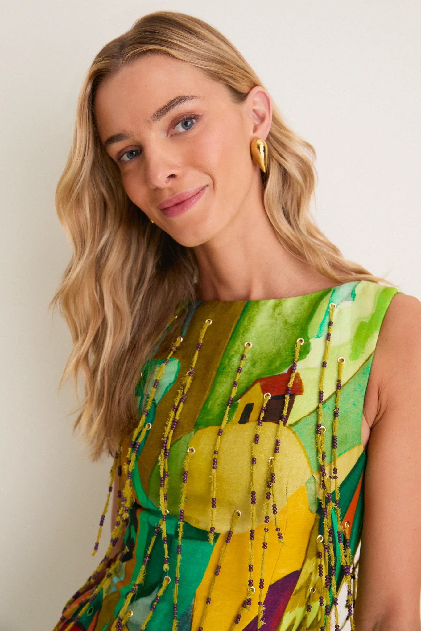 Multi Mokshini Beaded Fringe Mini Dress - Image 5