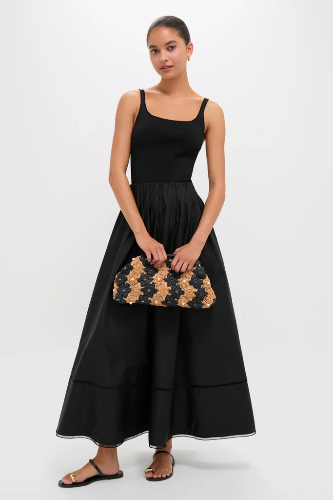 Natural and Black Briar Flower Clutch - Image 3