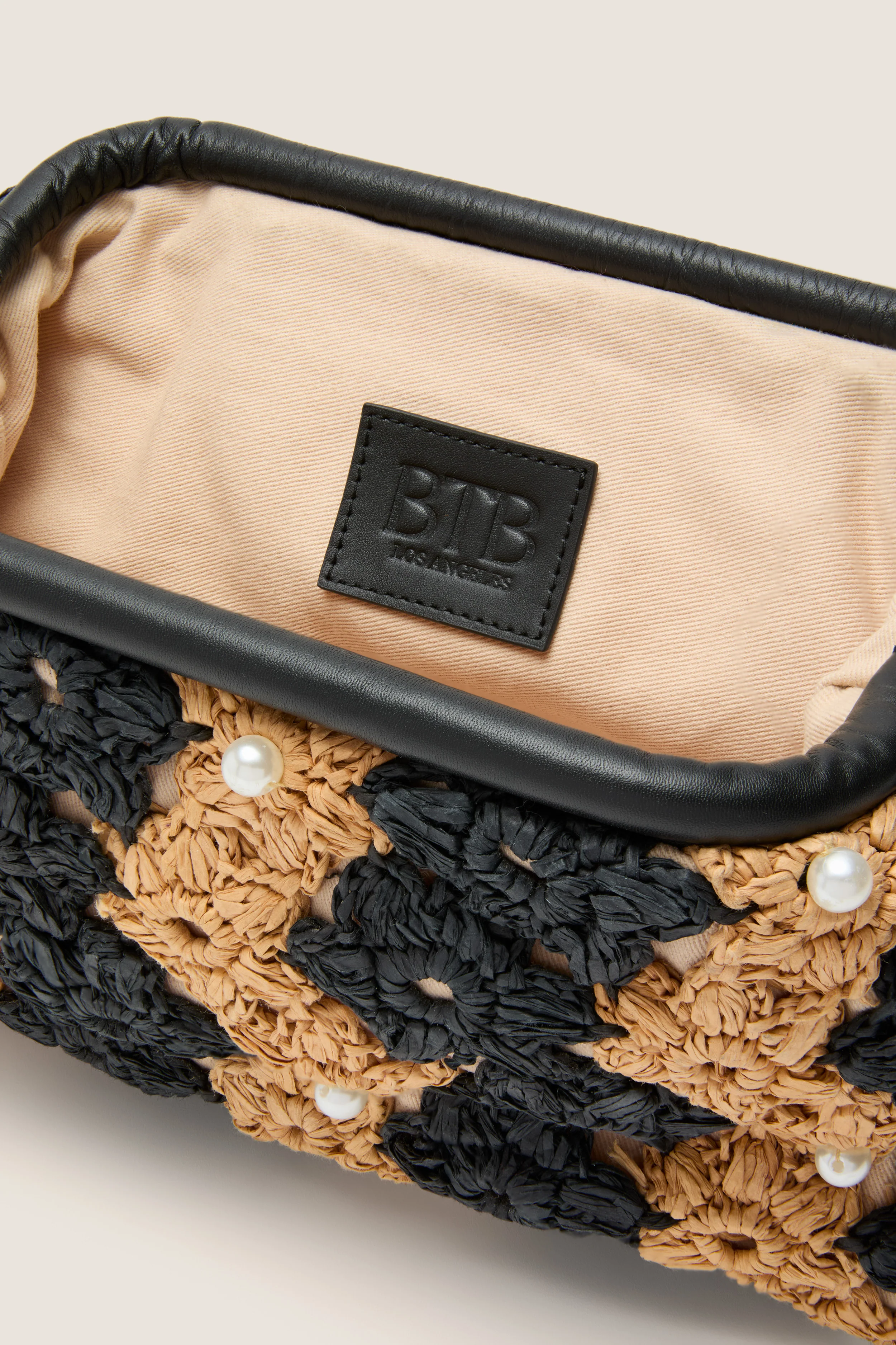 Natural and Black Briar Flower Clutch - Image 5