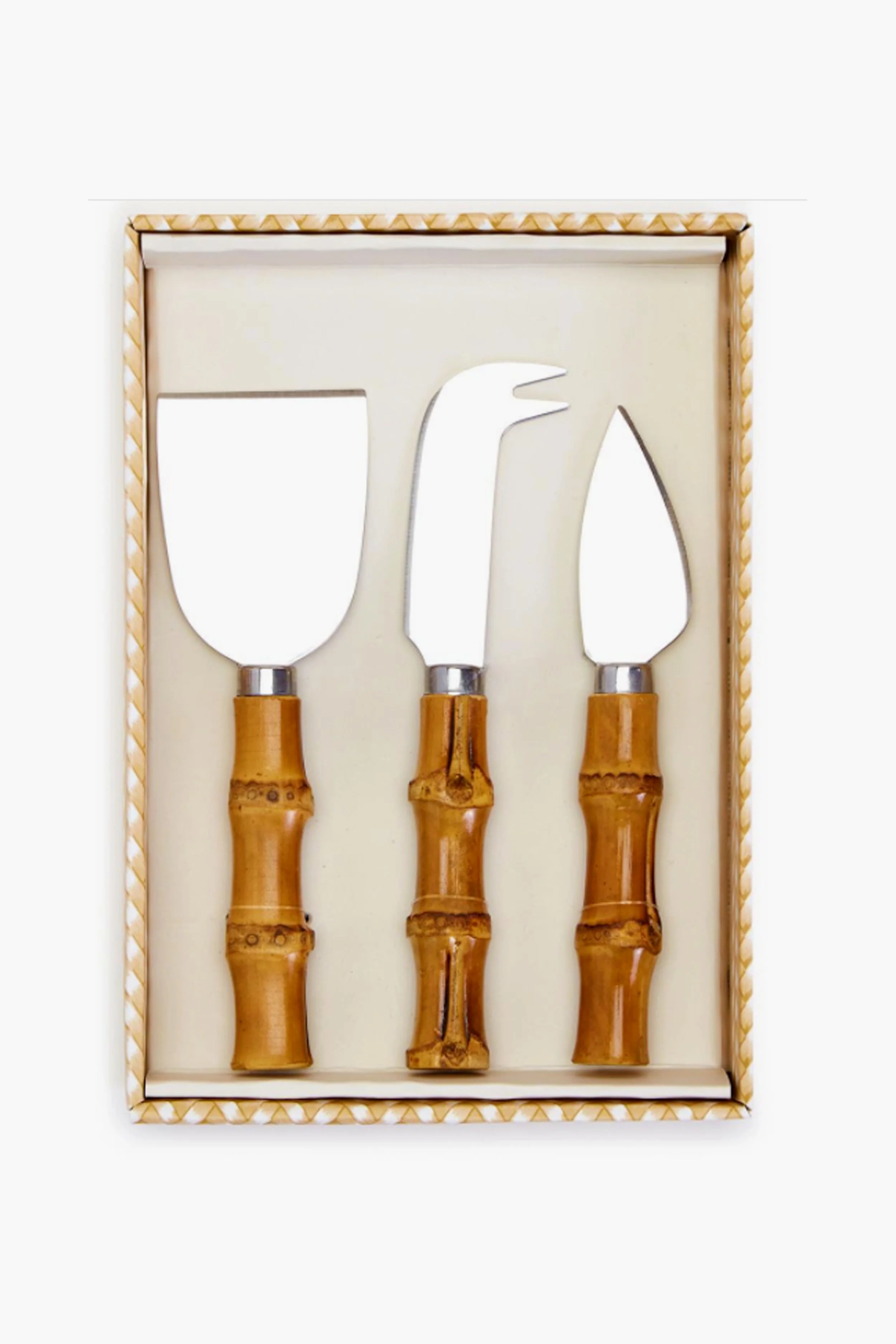 Natural Bamboo Handle Cheese Knives Set of 3 - Image 2