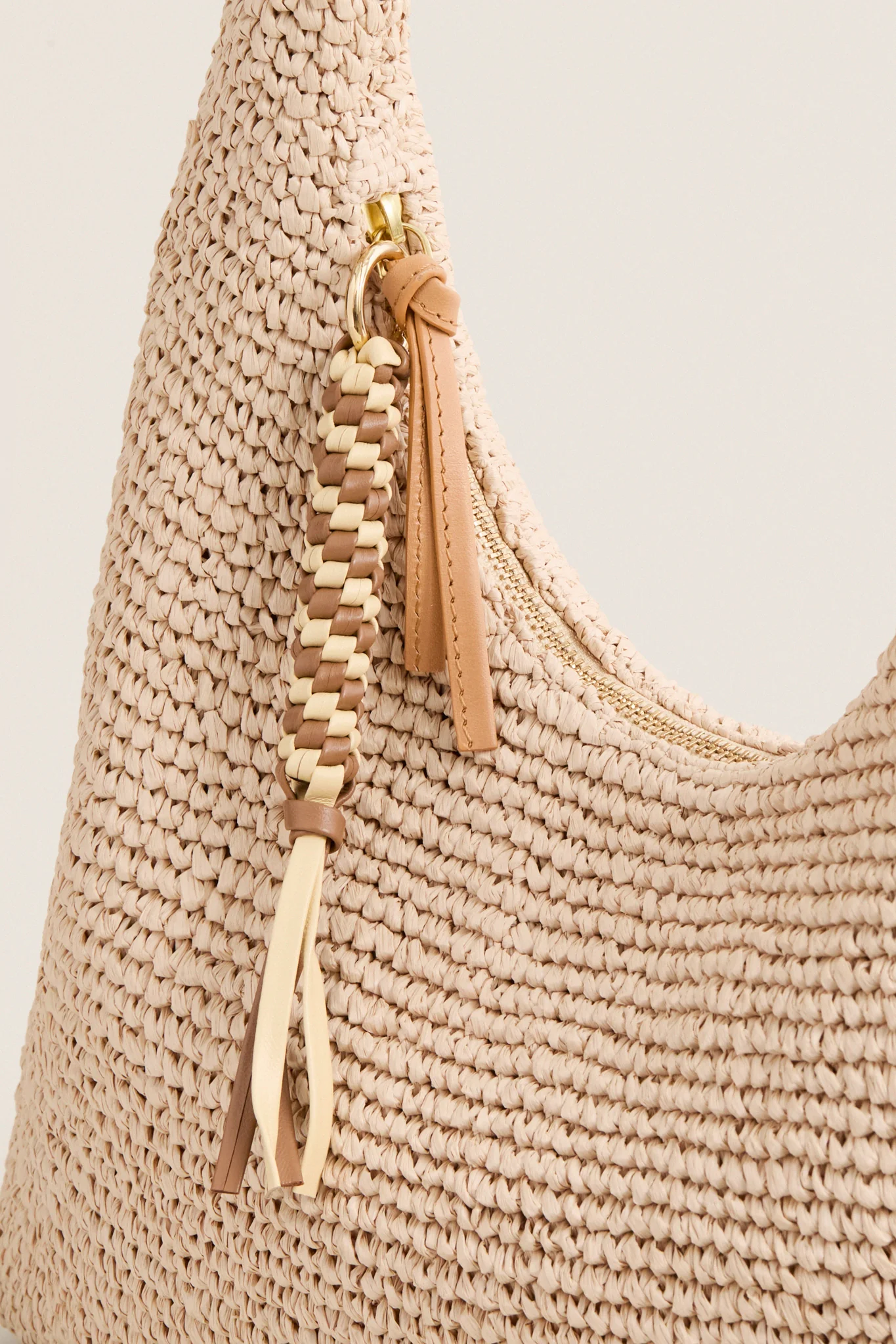 Natural Crochet Raffia Willow Tote Bag - Image 6