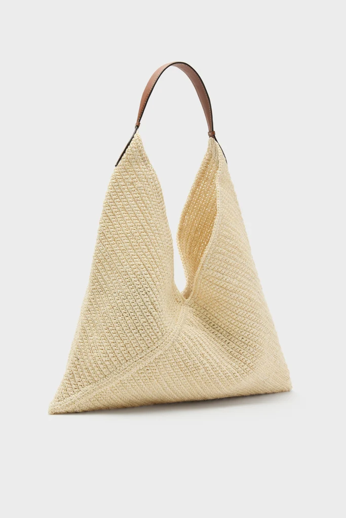 Natural Fique Large Origami Shoulder Bag - Image 4