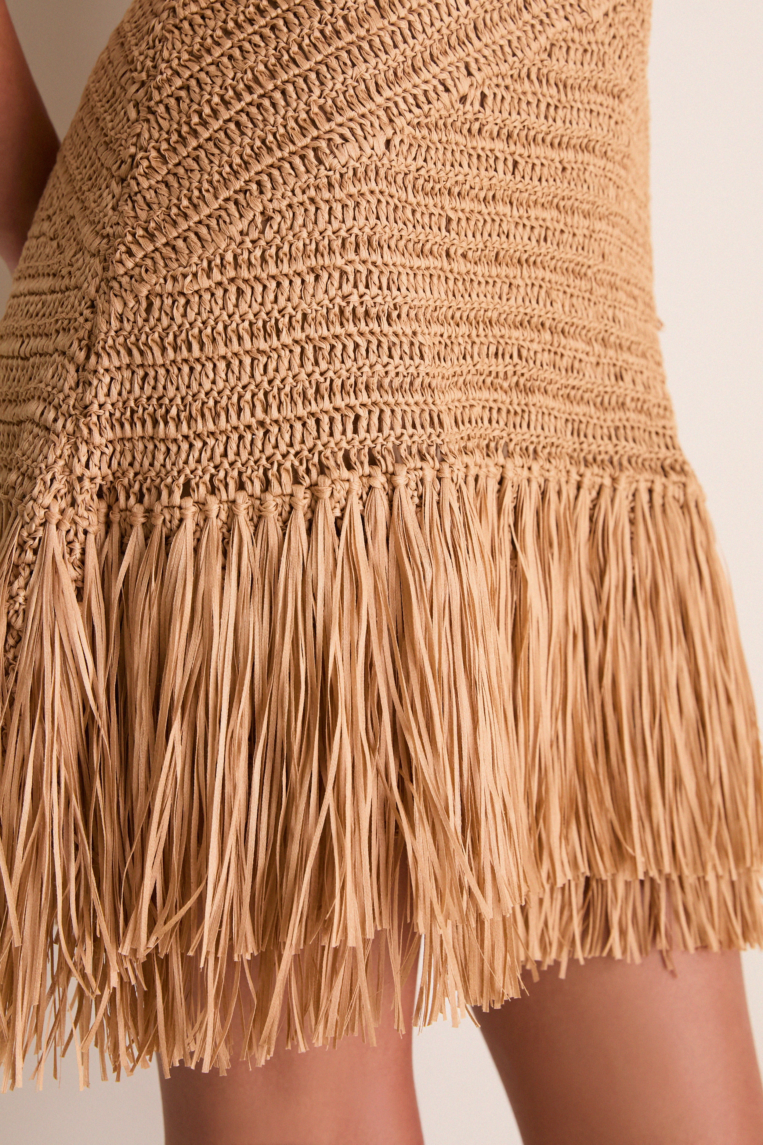 Natural Mira Crochet Mini Dress - Image 5