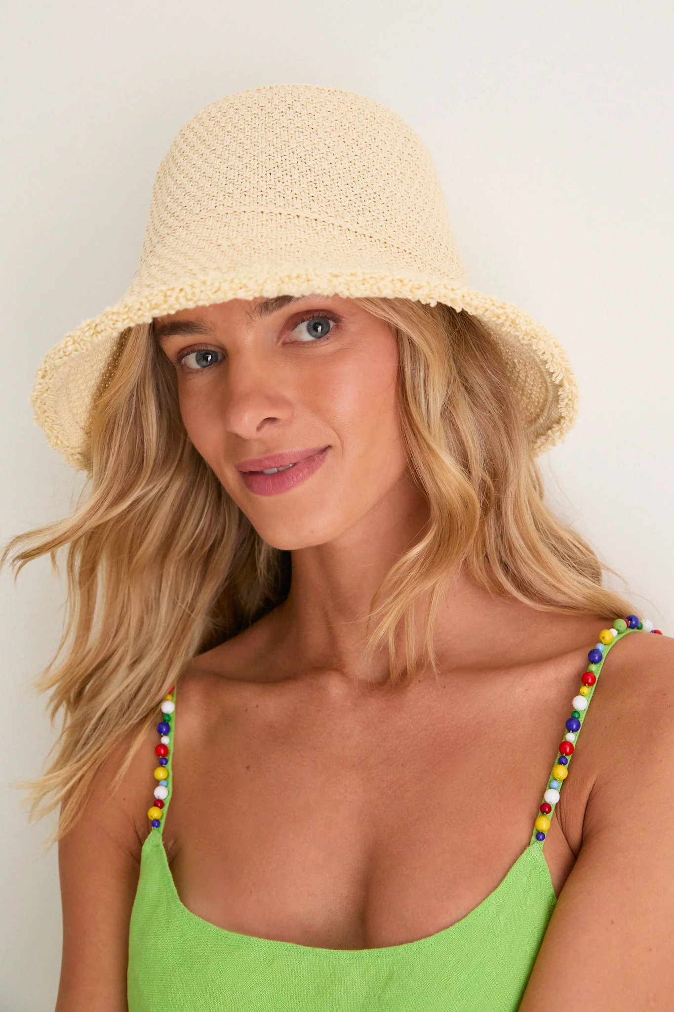 Natural Penny Woven Bucket Hat - Image 2