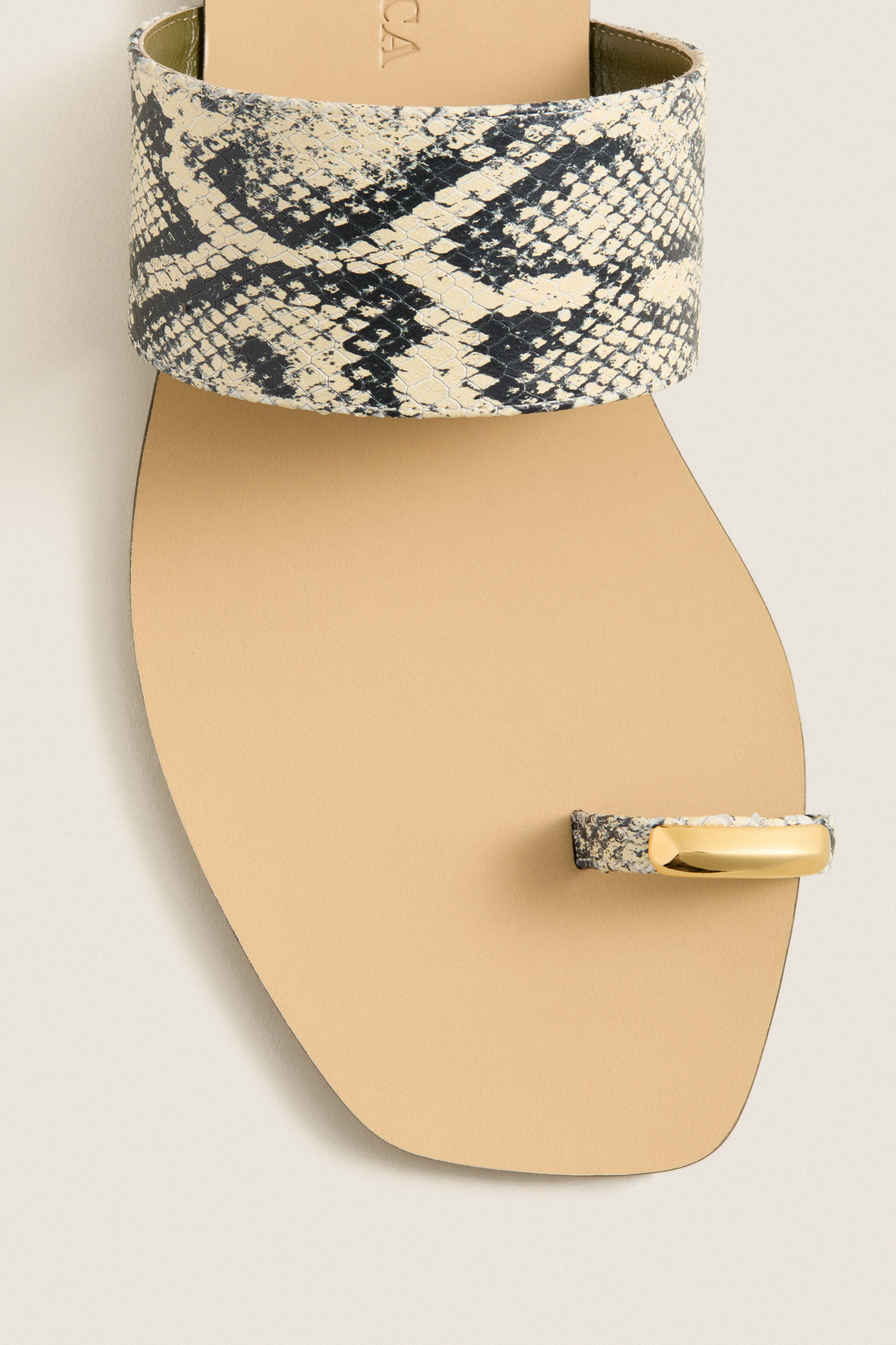 Natural Snake Oleandrea Capri Flat Sandals - Image 5