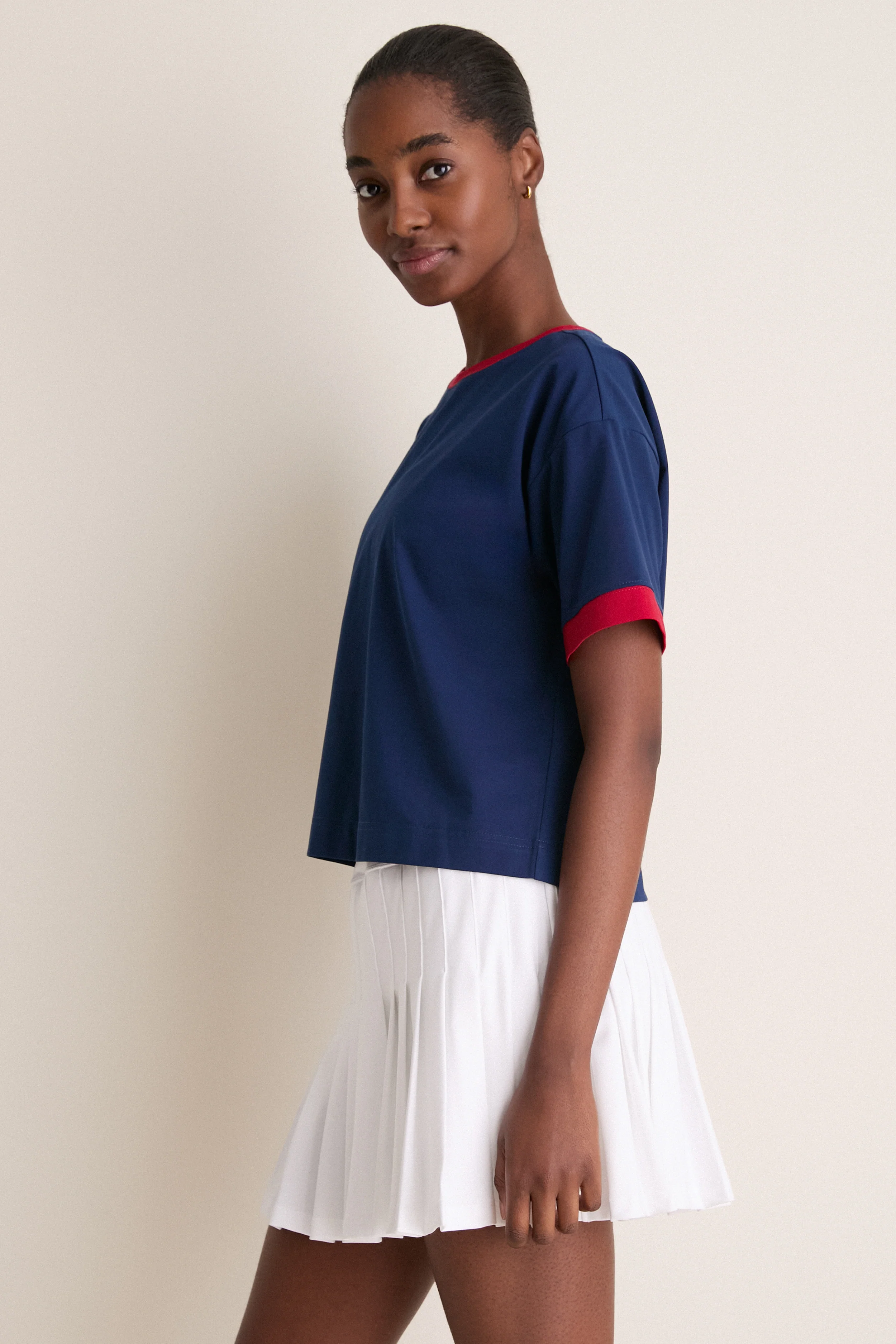 Navy and Red Flo Performance Cotton Ringer Tee - Image 3