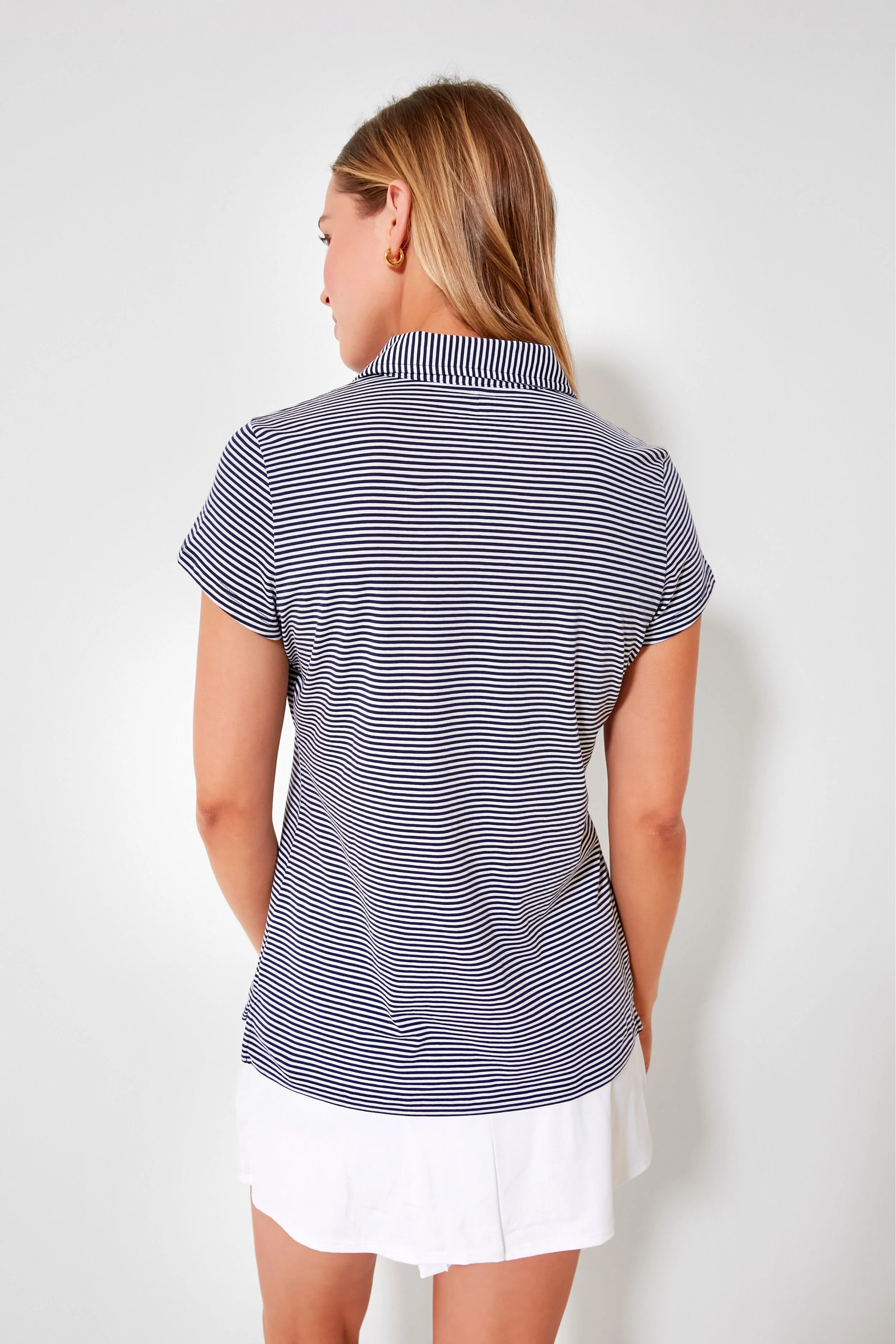 Navy and White Short Sleeve Polo - Image 4