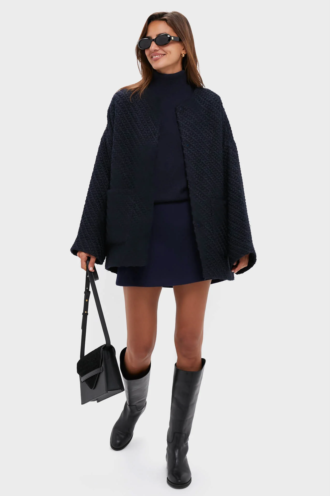 Navy Boucle Barrett Coat - Image 6