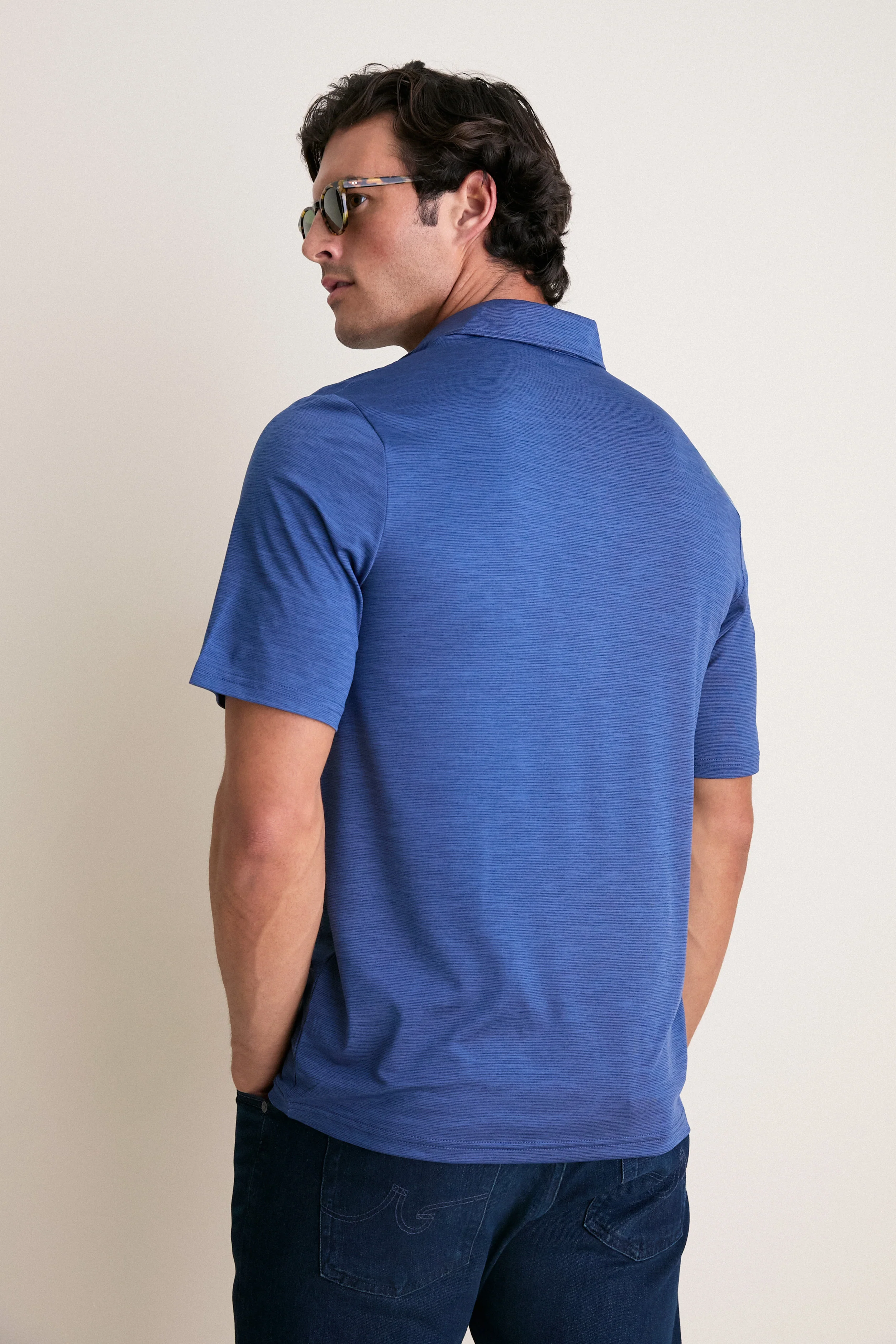 Navy Captain Heather Performance Sport Players Shirt - Image 4