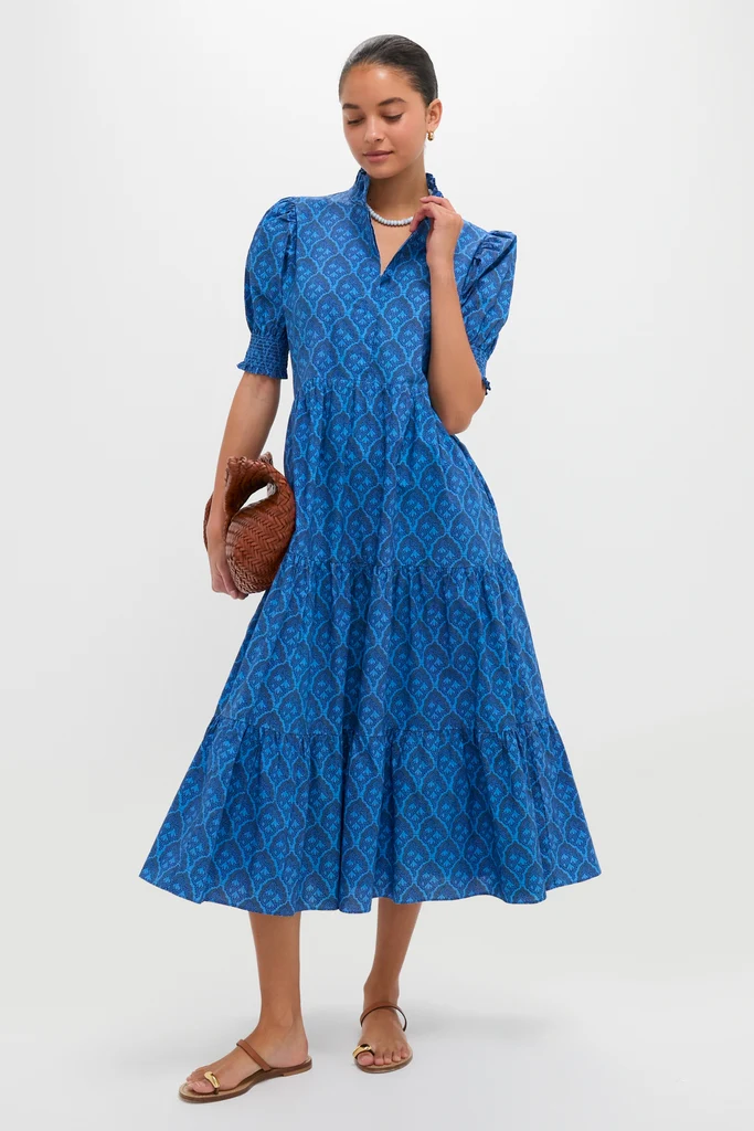 Navy & Cerulean Floral Bennett Maxi Dress - Image 2