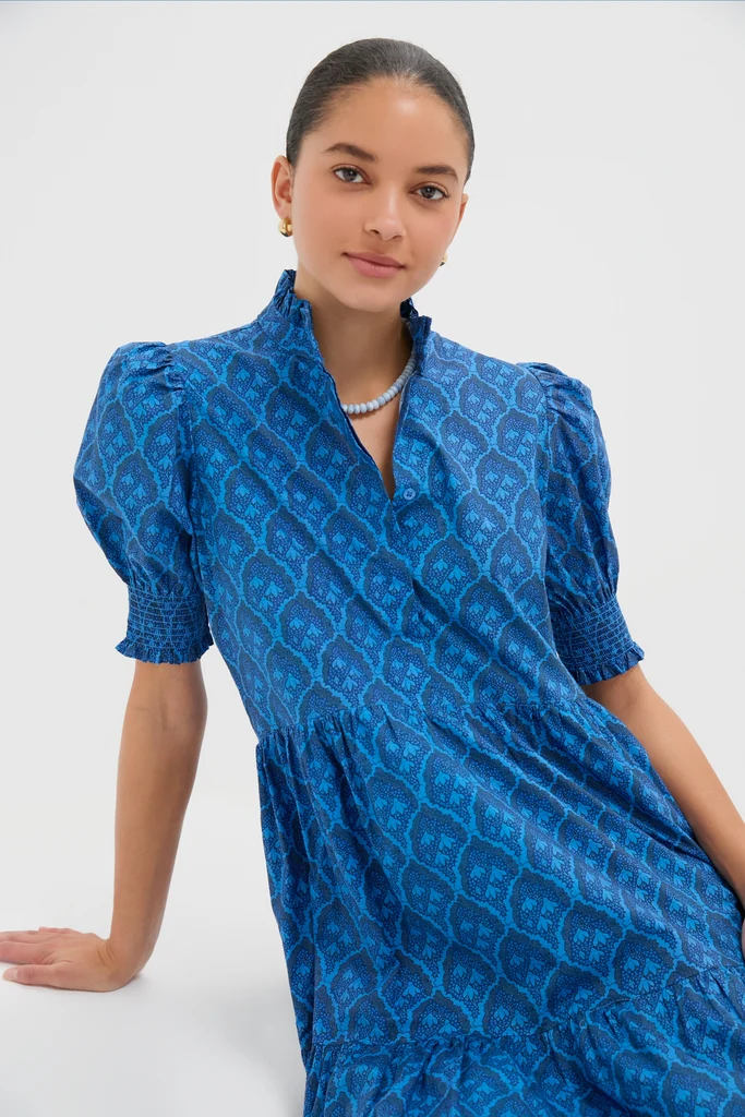 Navy & Cerulean Floral Bennett Maxi Dress - Image 6